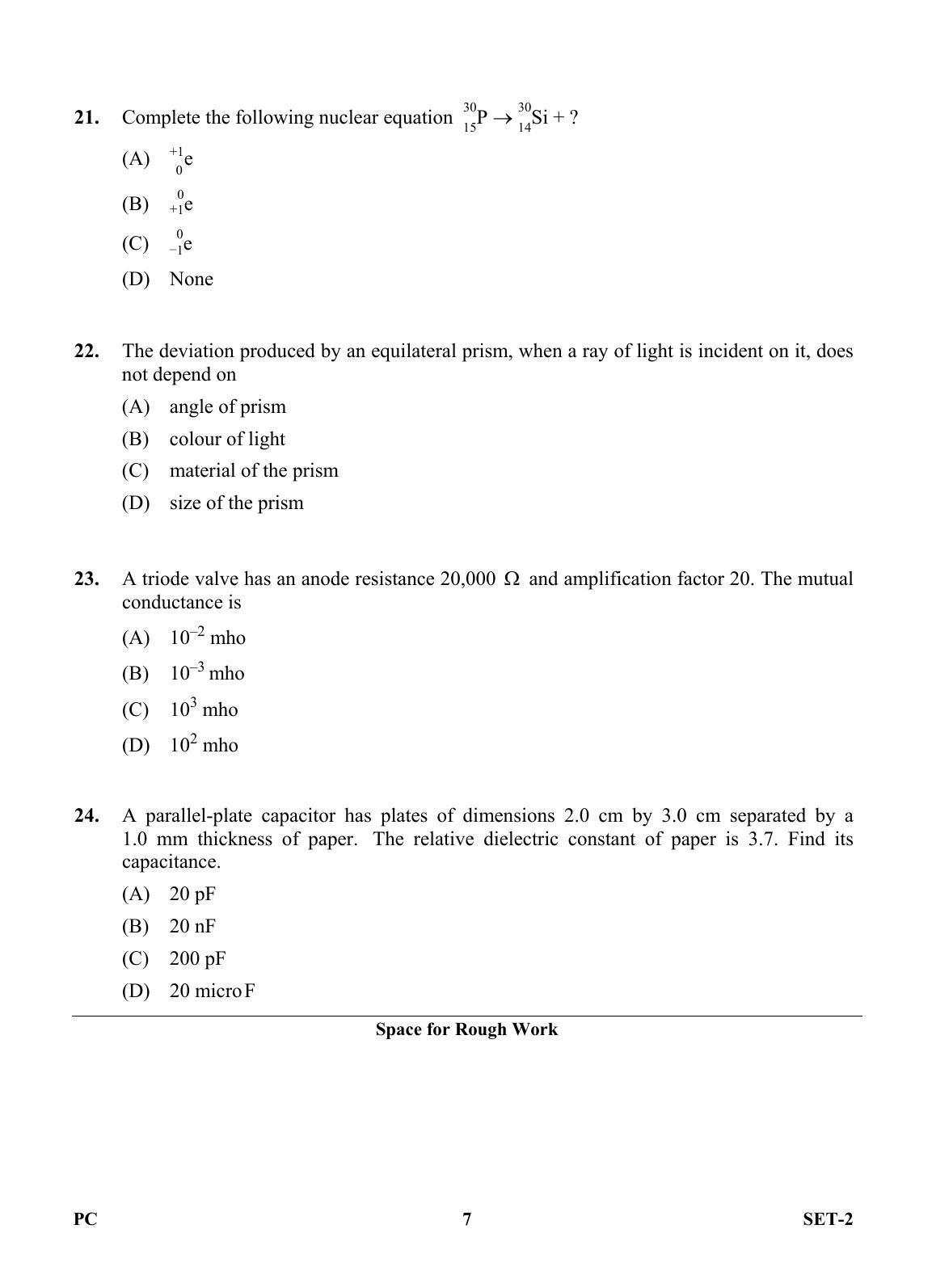 OJEE 2013 Physics / Chemistry Set 2 Question Paper - Page 6