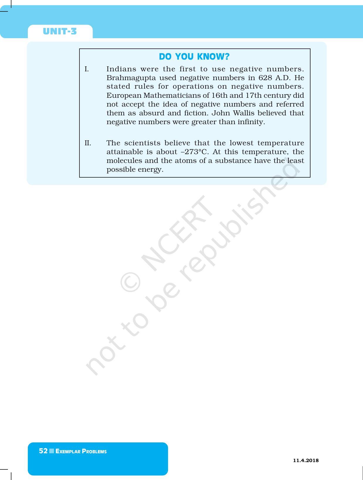NCERT Exemplar Book for Class 6 Maths: Chapter 3-Integers - Page 12