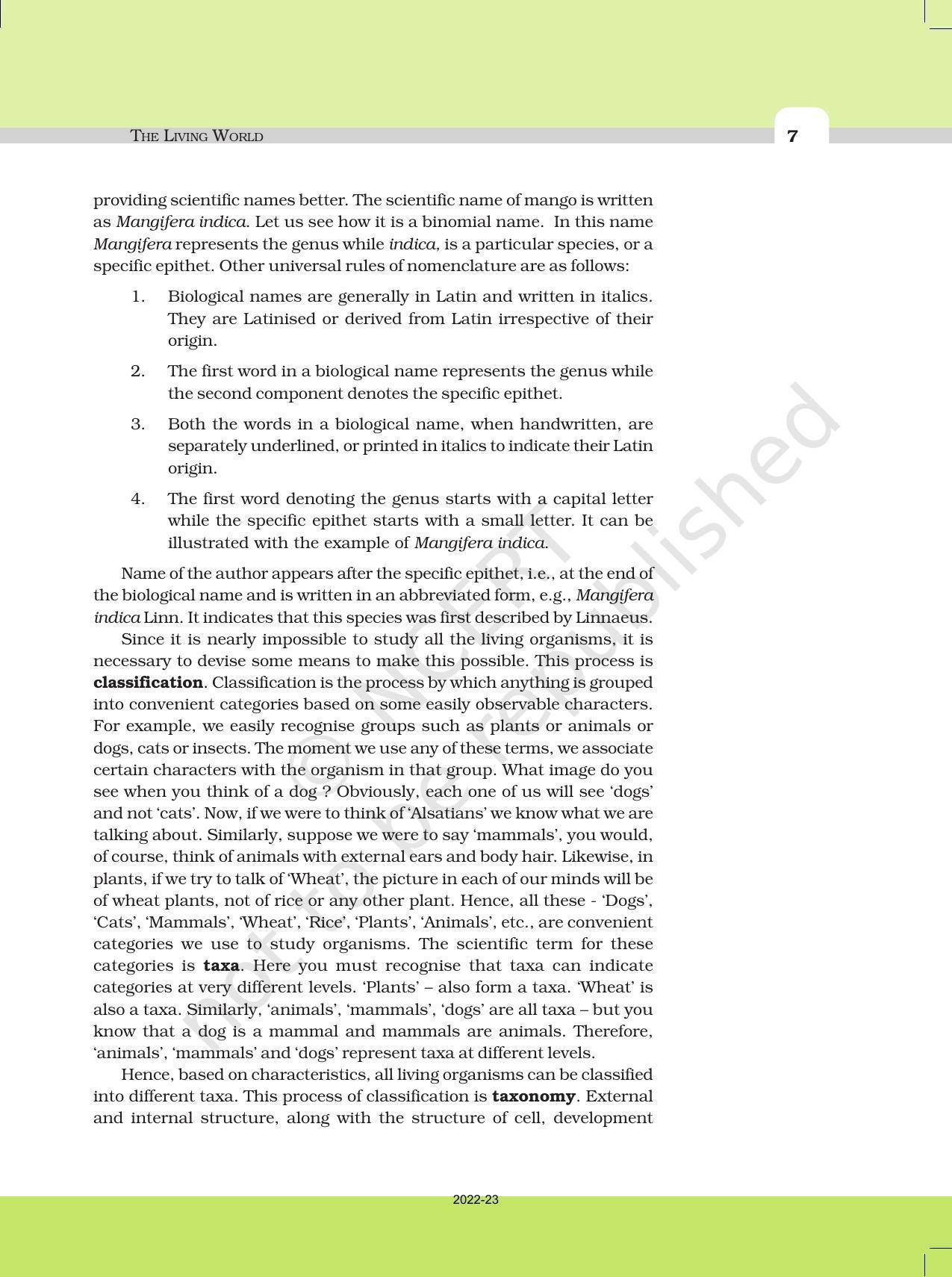 NCERT Book for Class 11 Biology Chapter 1 Diversity in the Living World - Page 7