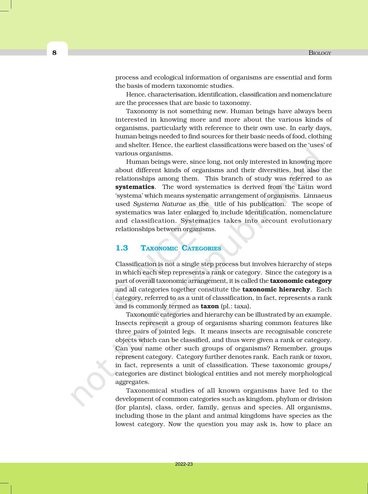 NCERT Book for Class 11 Biology Chapter 1 Diversity in the Living World - Page 8