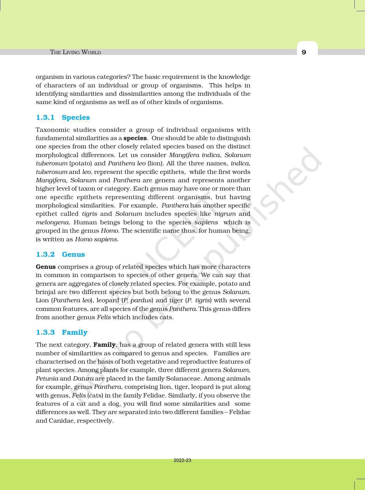 NCERT Book for Class 11 Biology Chapter 1 Diversity in the Living World - Page 9