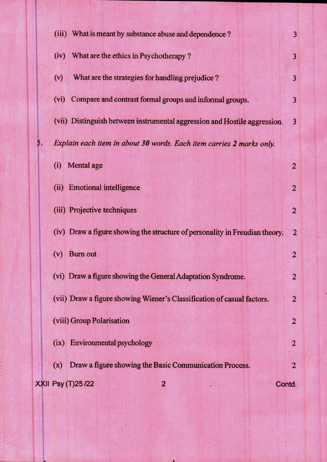 COHSEM 12th Question Papers 2022 Psychology - Page 2