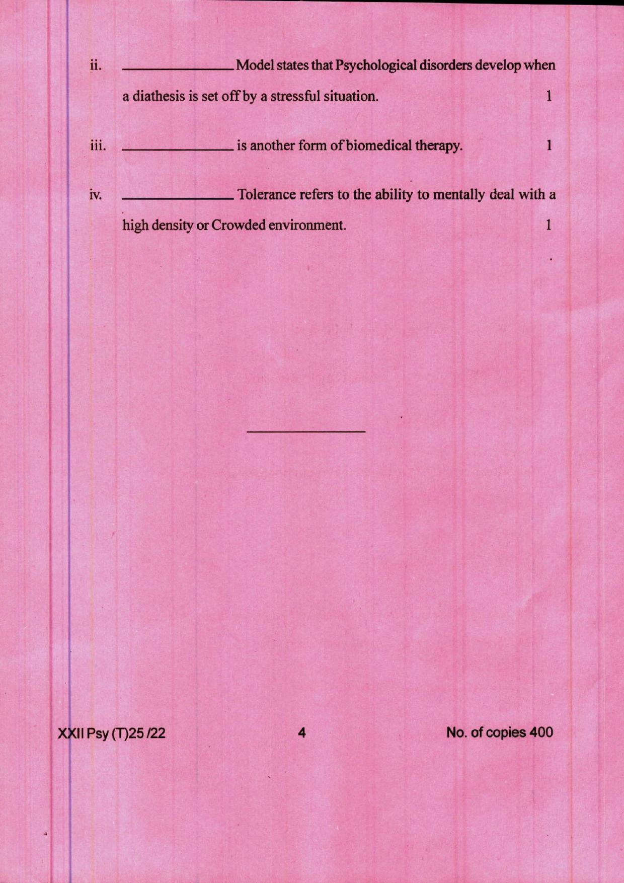 COHSEM 12th Question Papers 2022 Psychology - Page 4