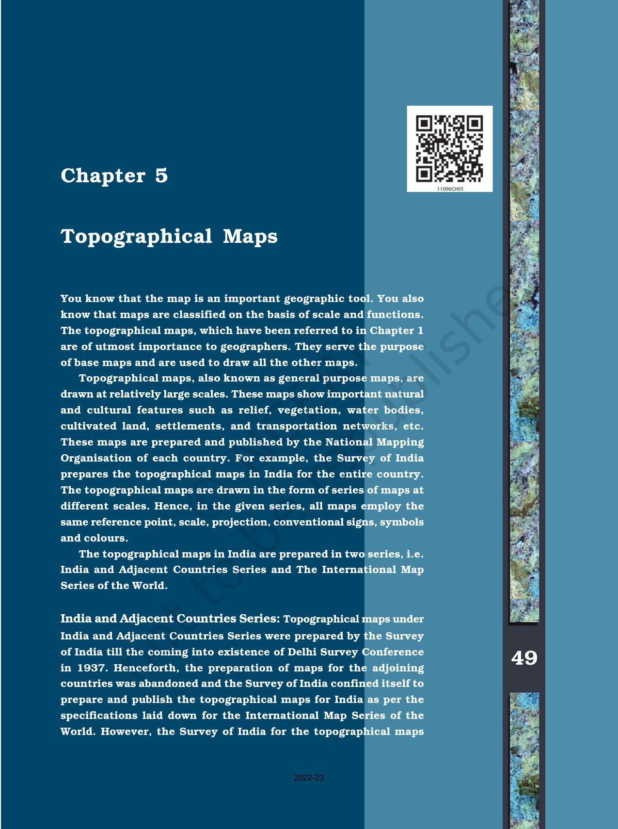 NCERT Book for Class 11 Geography (Part-III) Chapter 5 Topographical Maps - Page 1