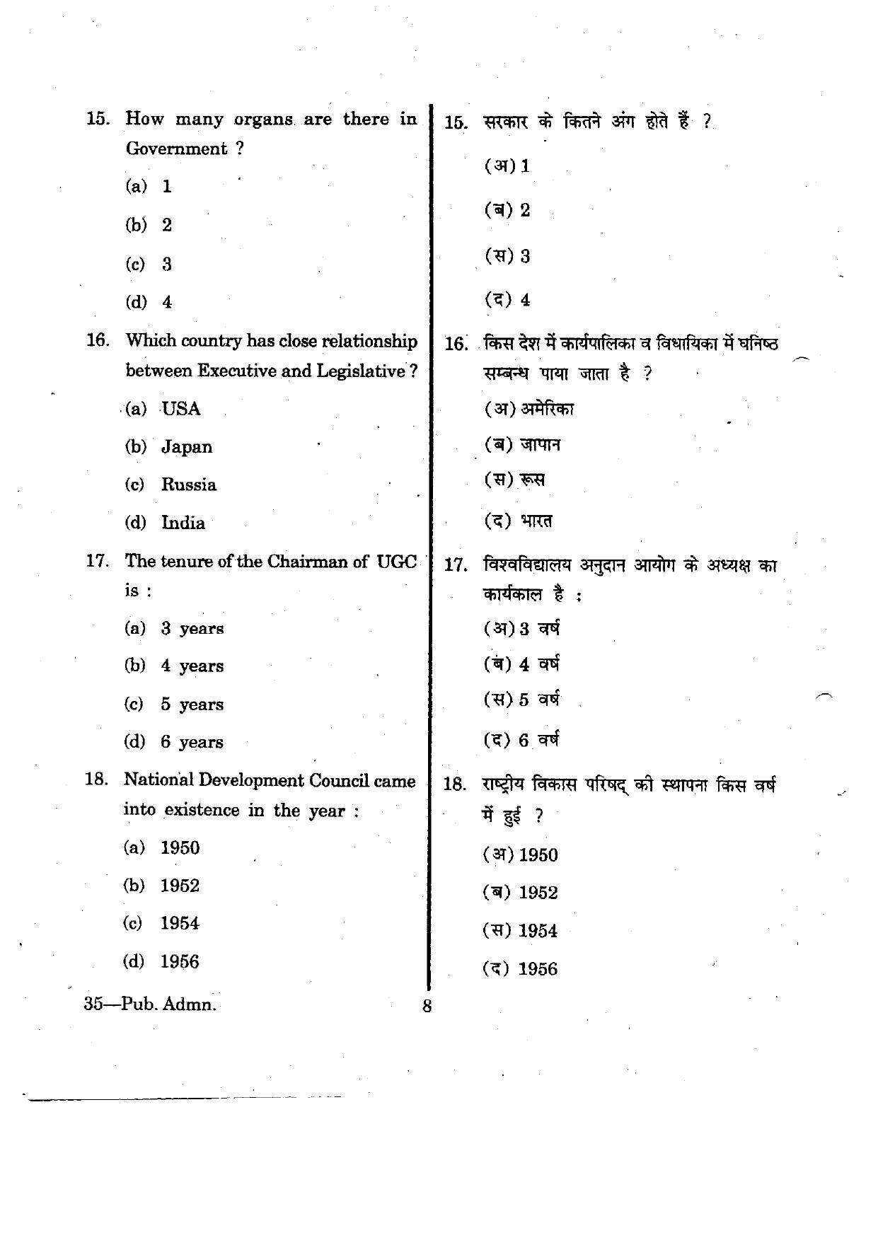 URATPG Public Adminstration 2012 Question Paper - Page 7