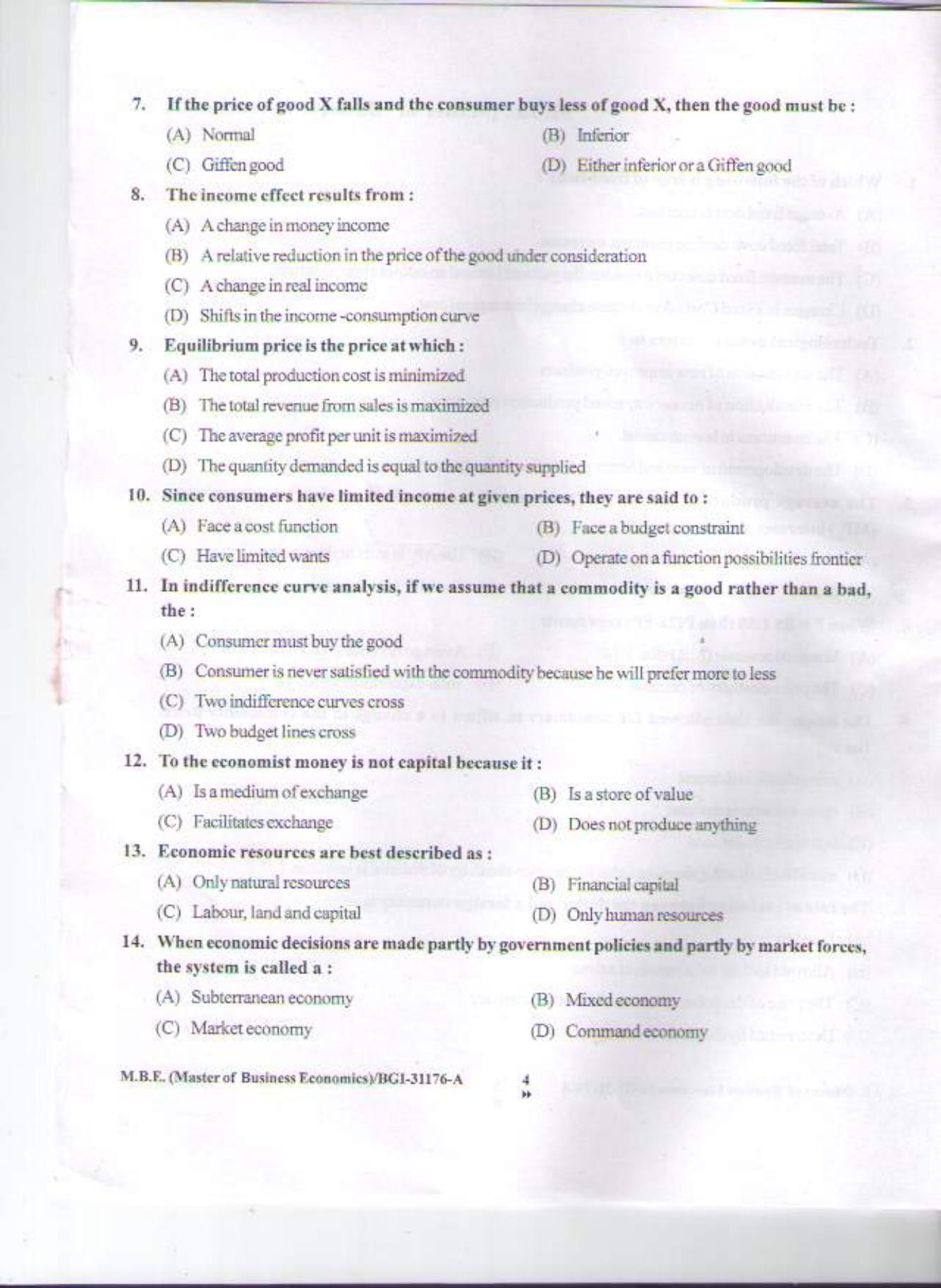 PU CET PG 2015: M.B.E. Question Paper - Page 3