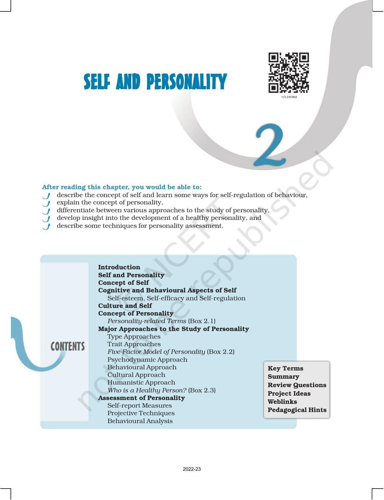 NCERT Book for Class 12 Psychology Chapter 2 Self and Personality - Page 1