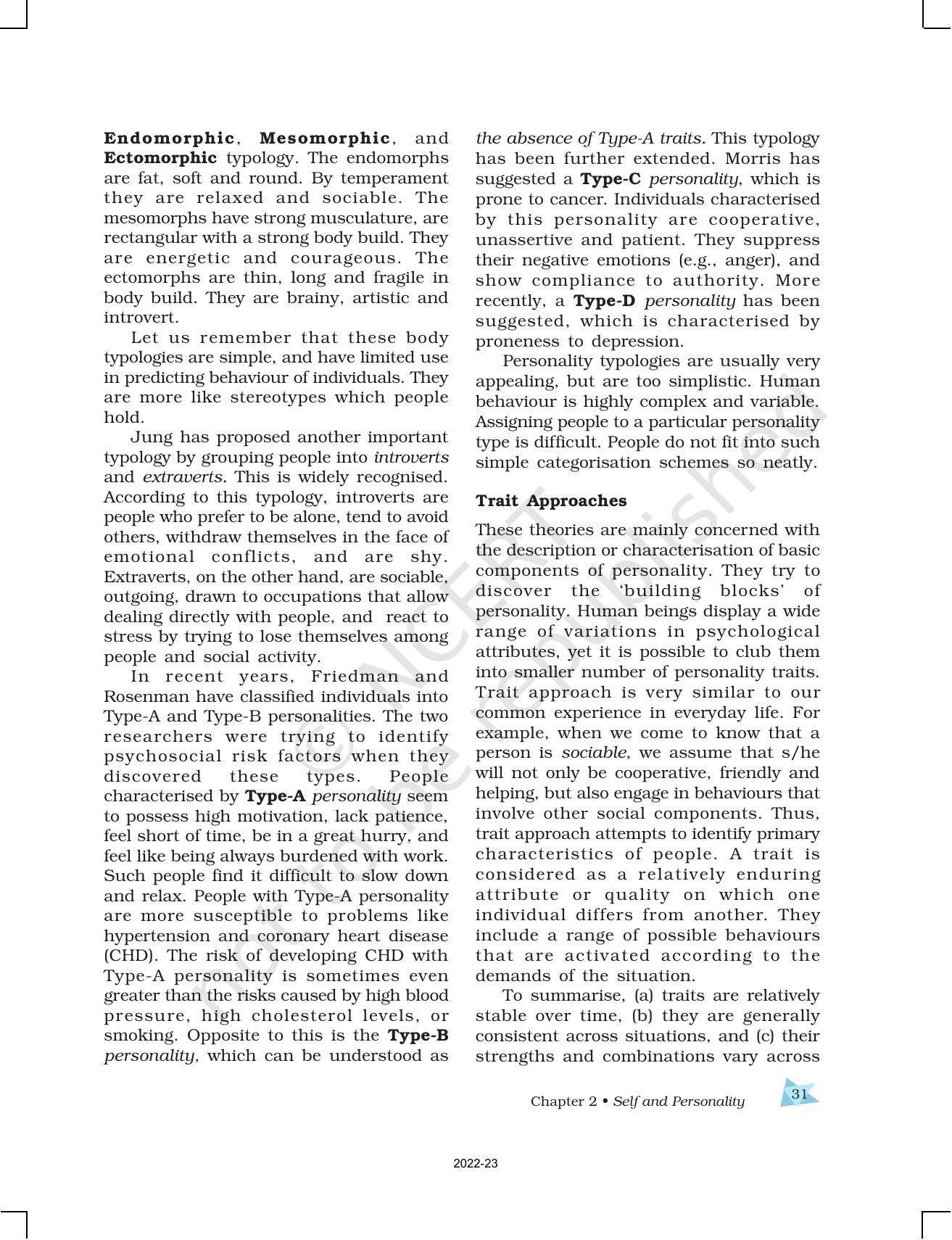 NCERT Book for Class 12 Psychology Chapter 2 Self and Personality - Page 9