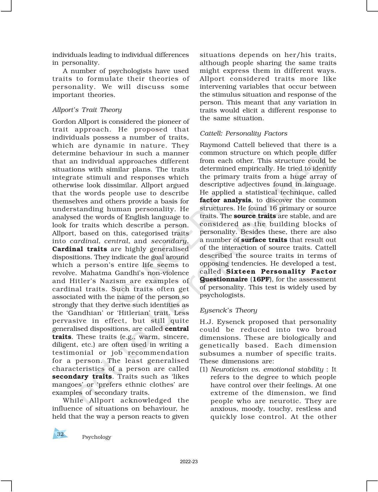 NCERT Book for Class 12 Psychology Chapter 2 Self and Personality - Page 10