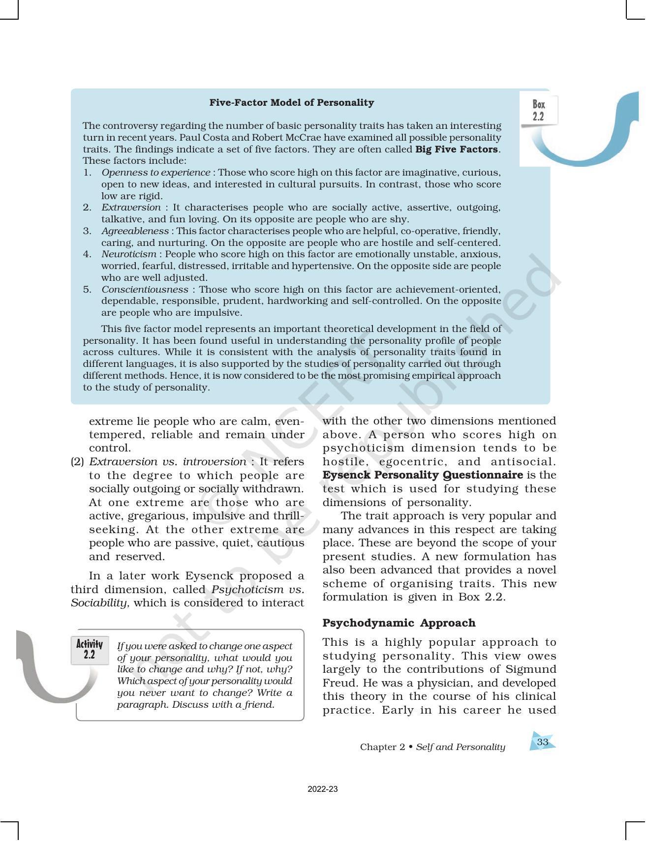 NCERT Book for Class 12 Psychology Chapter 2 Self and Personality - Page 11