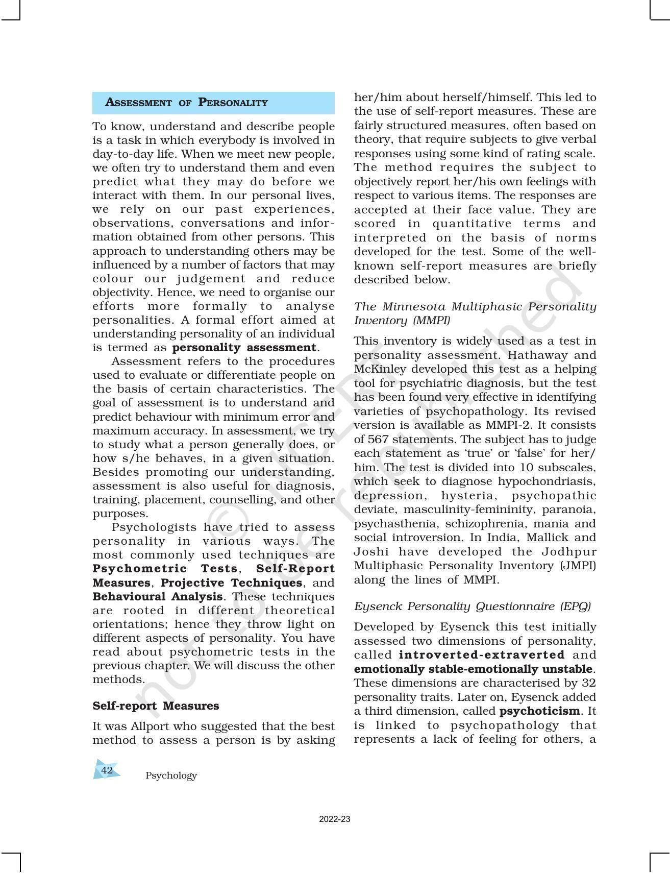 NCERT Book for Class 12 Psychology Chapter 2 Self and Personality - Page 20