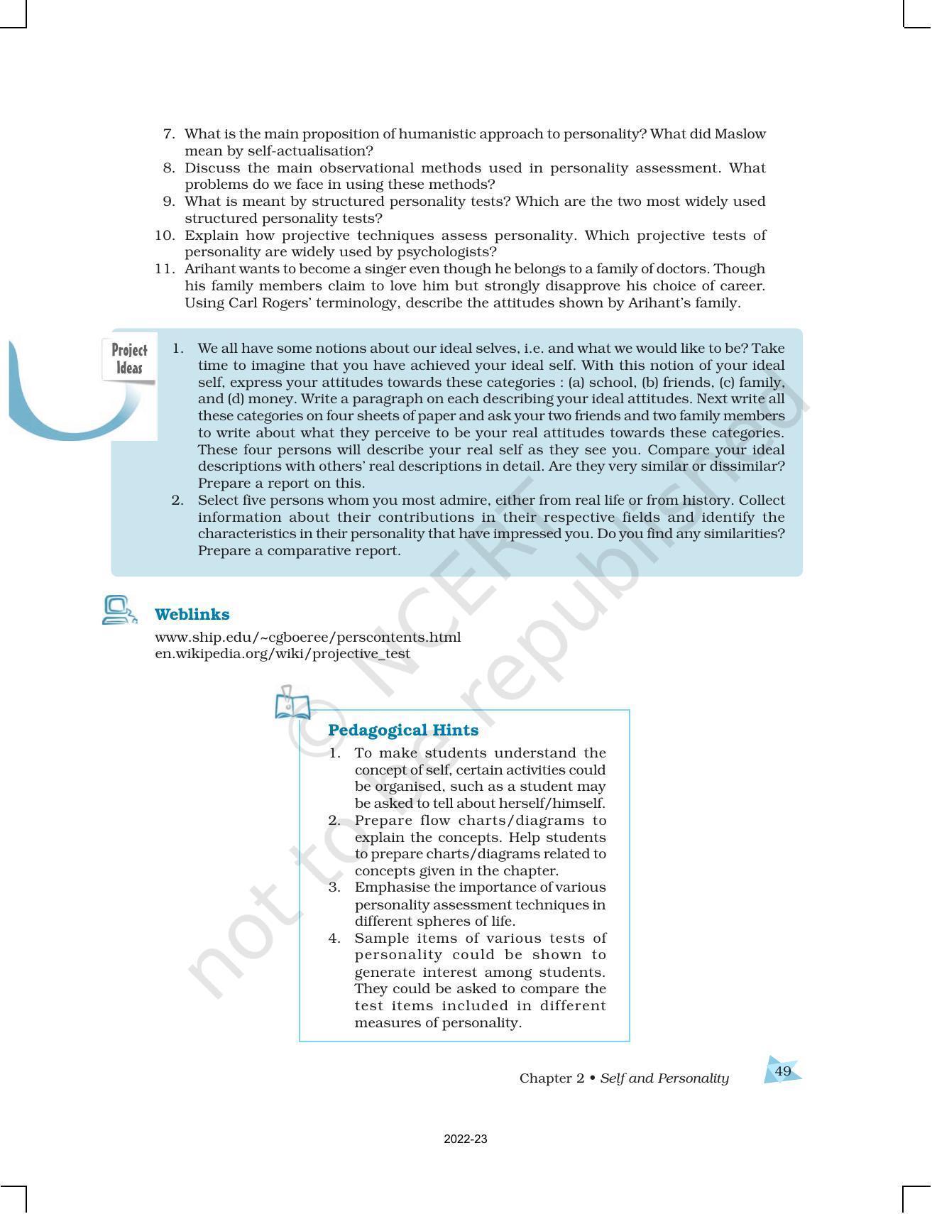 NCERT Book for Class 12 Psychology Chapter 2 Self and Personality - Page 27