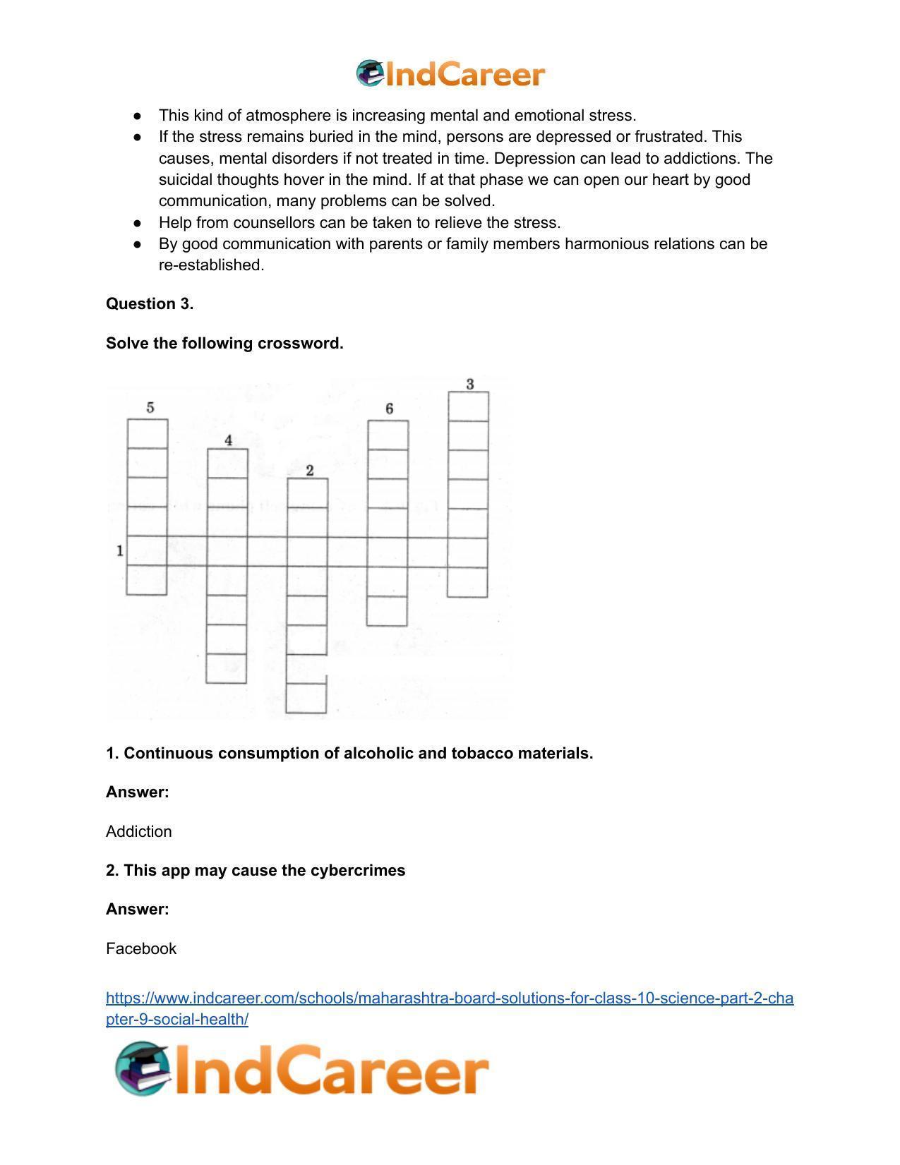 Maharashtra Board Solutions for Class 10- Science (Part 2): Chapter 9- Social Health - Page 5