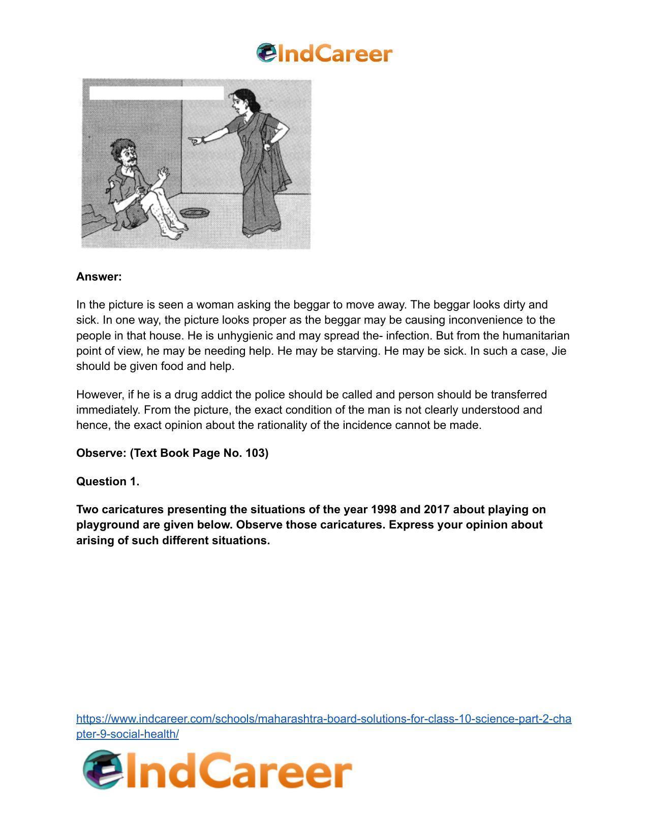 Maharashtra Board Solutions for Class 10- Science (Part 2): Chapter 9- Social Health - Page 11