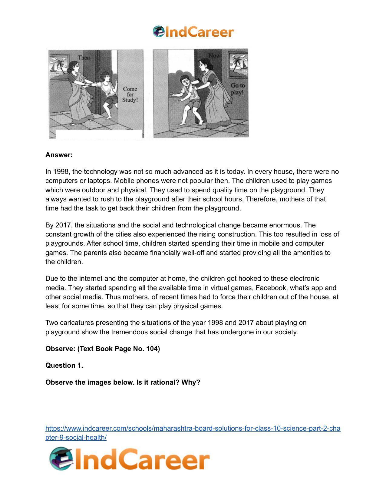 Maharashtra Board Solutions for Class 10- Science (Part 2): Chapter 9- Social Health - Page 12
