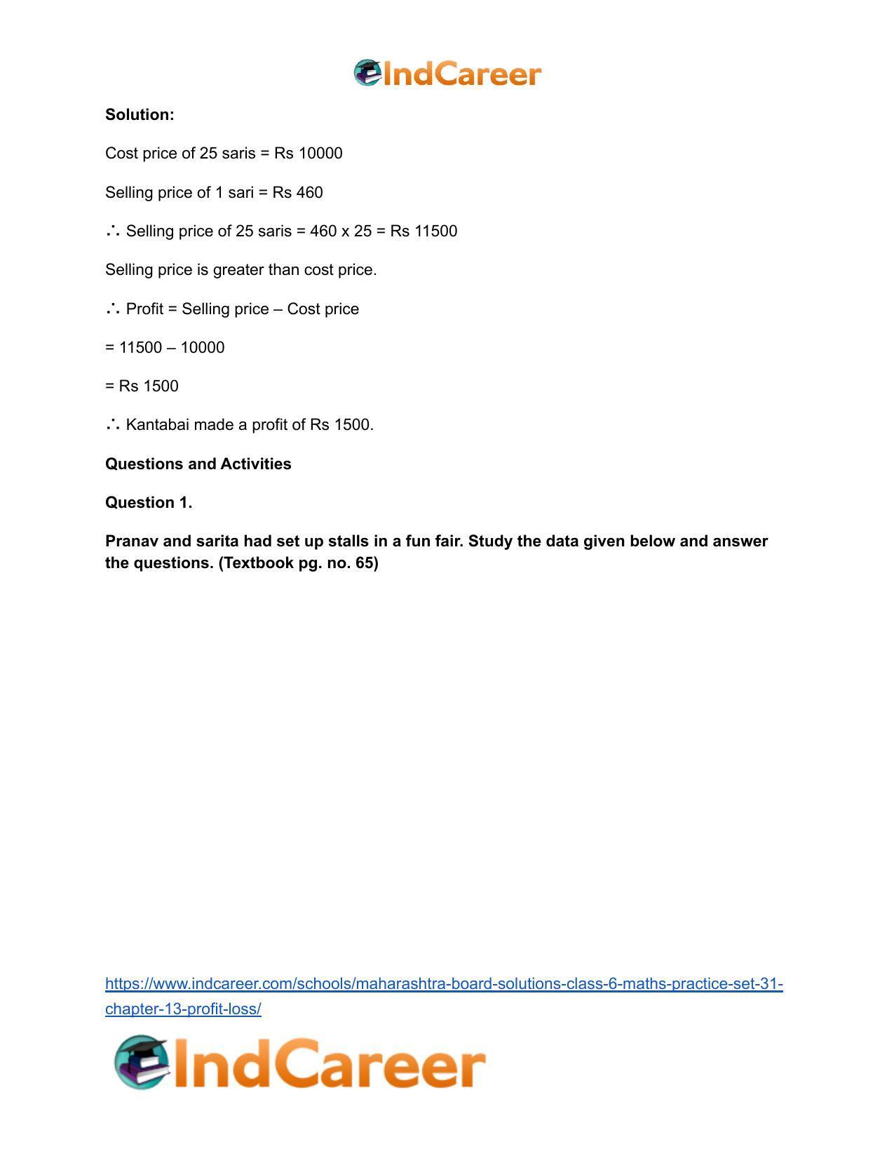 Maharashtra Board Solutions Class 6-Maths (Practice Set 31): Chapter 13- Profit-Loss - Page 7
