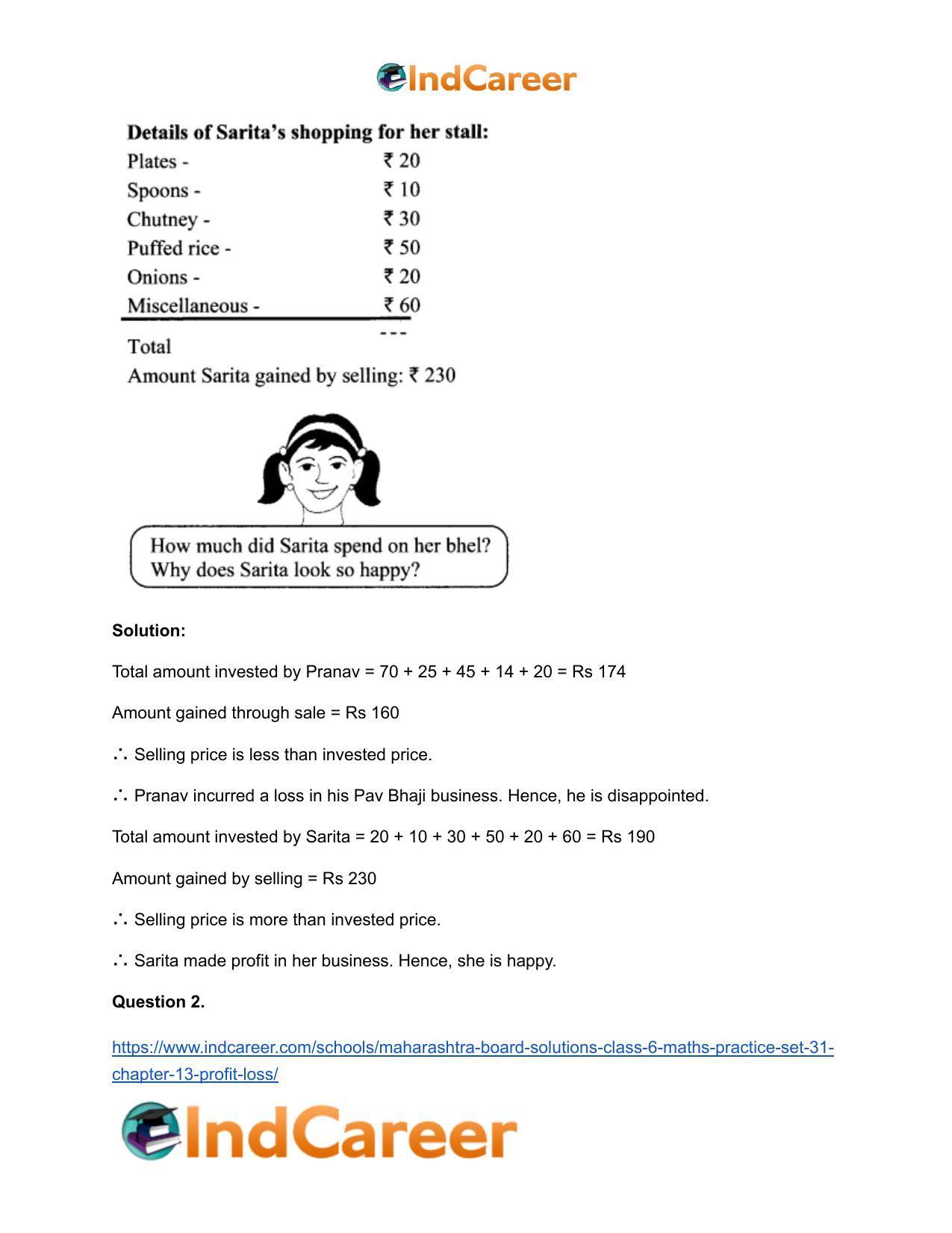 Maharashtra Board Solutions Class 6-Maths (Practice Set 31): Chapter 13- Profit-Loss - Page 9