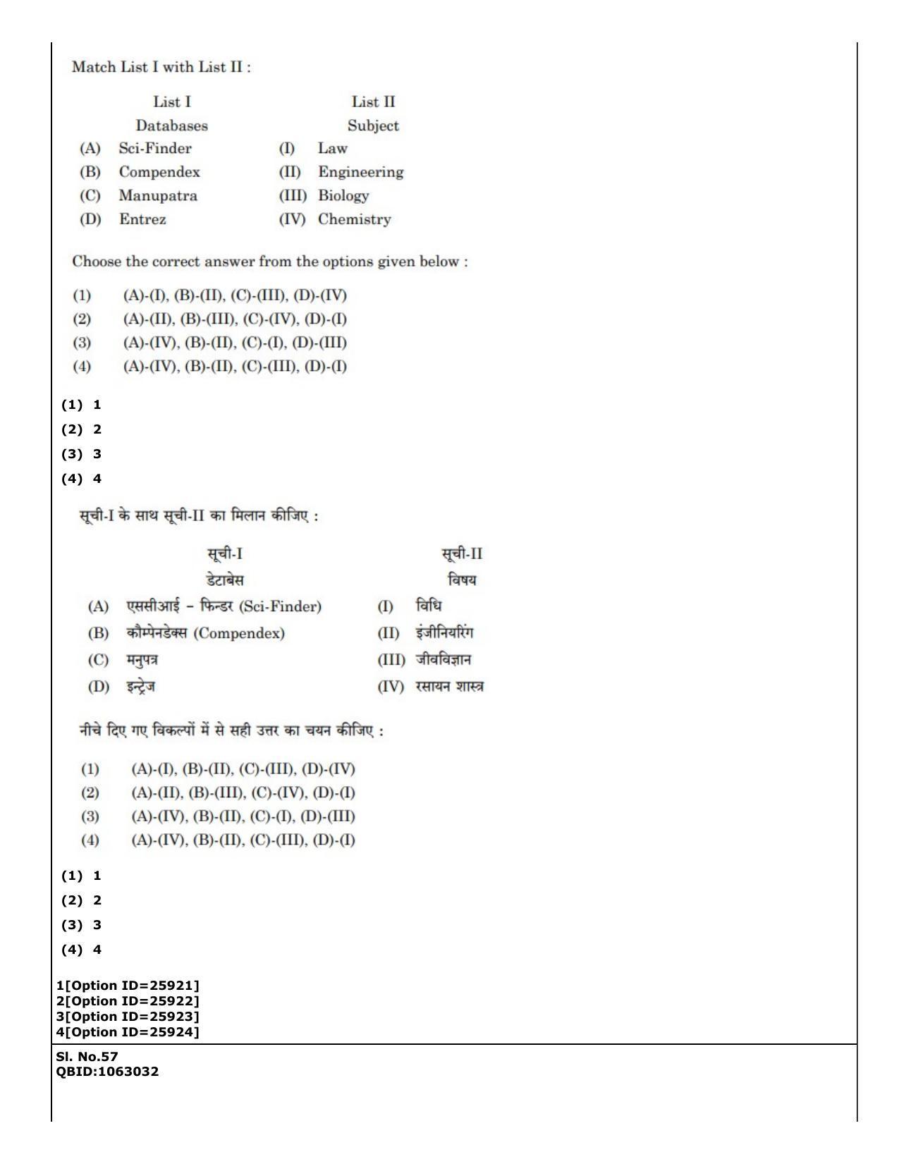 CUET (PG) 2022: PGQP-59 Library & Information Science (09-09-2022) Question Paper - Page 39