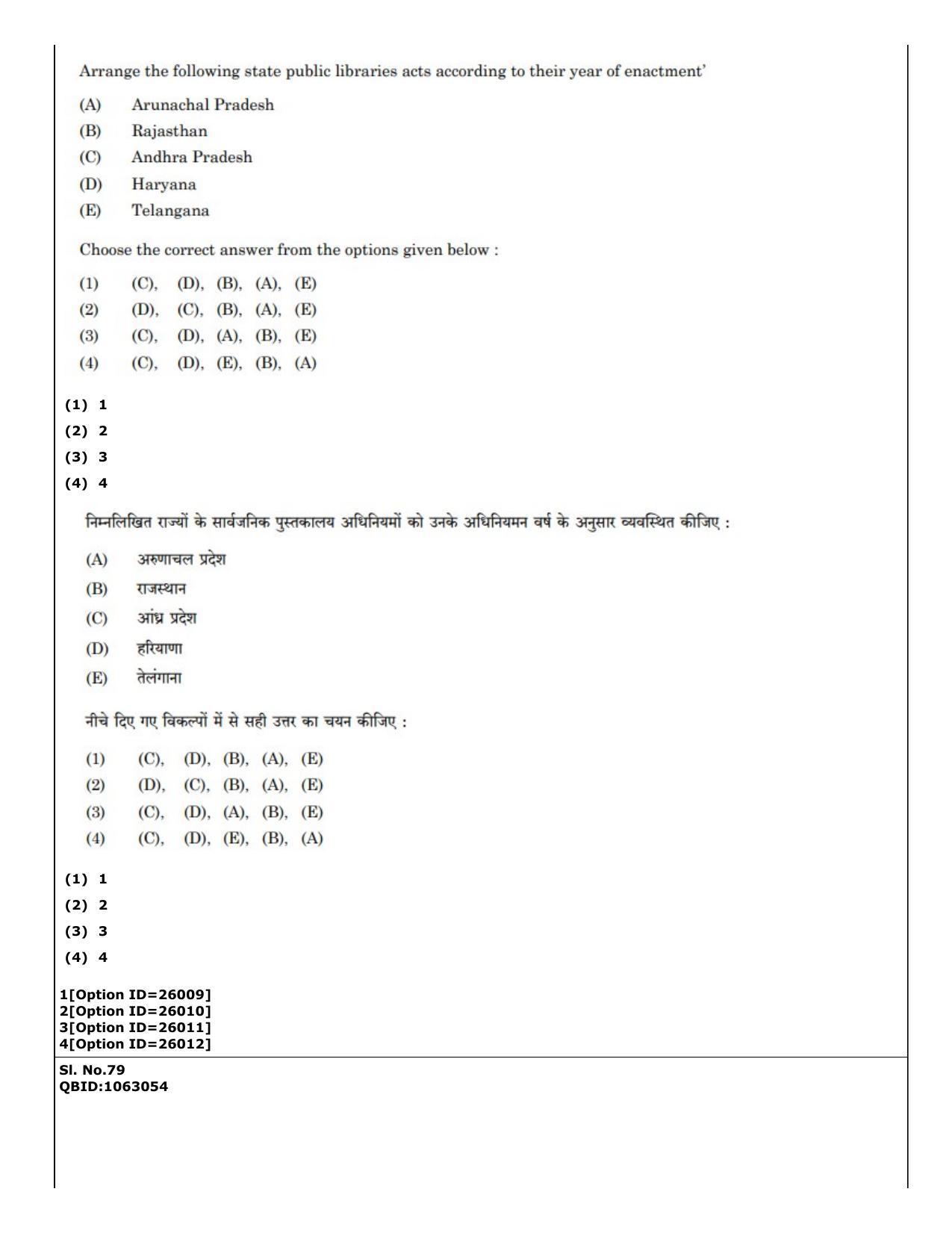 CUET (PG) 2022: PGQP-59 Library & Information Science (09-09-2022) Question Paper - Page 55