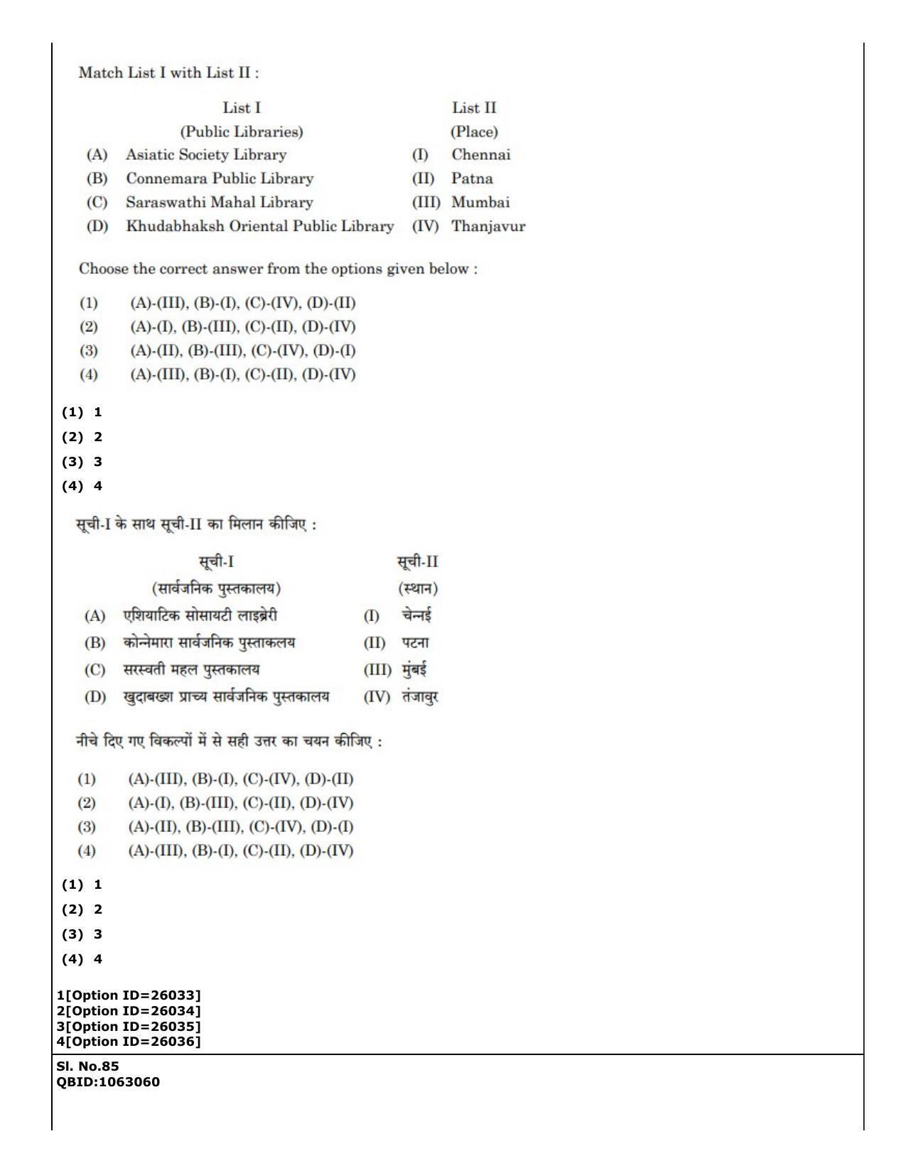 CUET (PG) 2022: PGQP-59 Library & Information Science (09-09-2022) Question Paper - Page 61