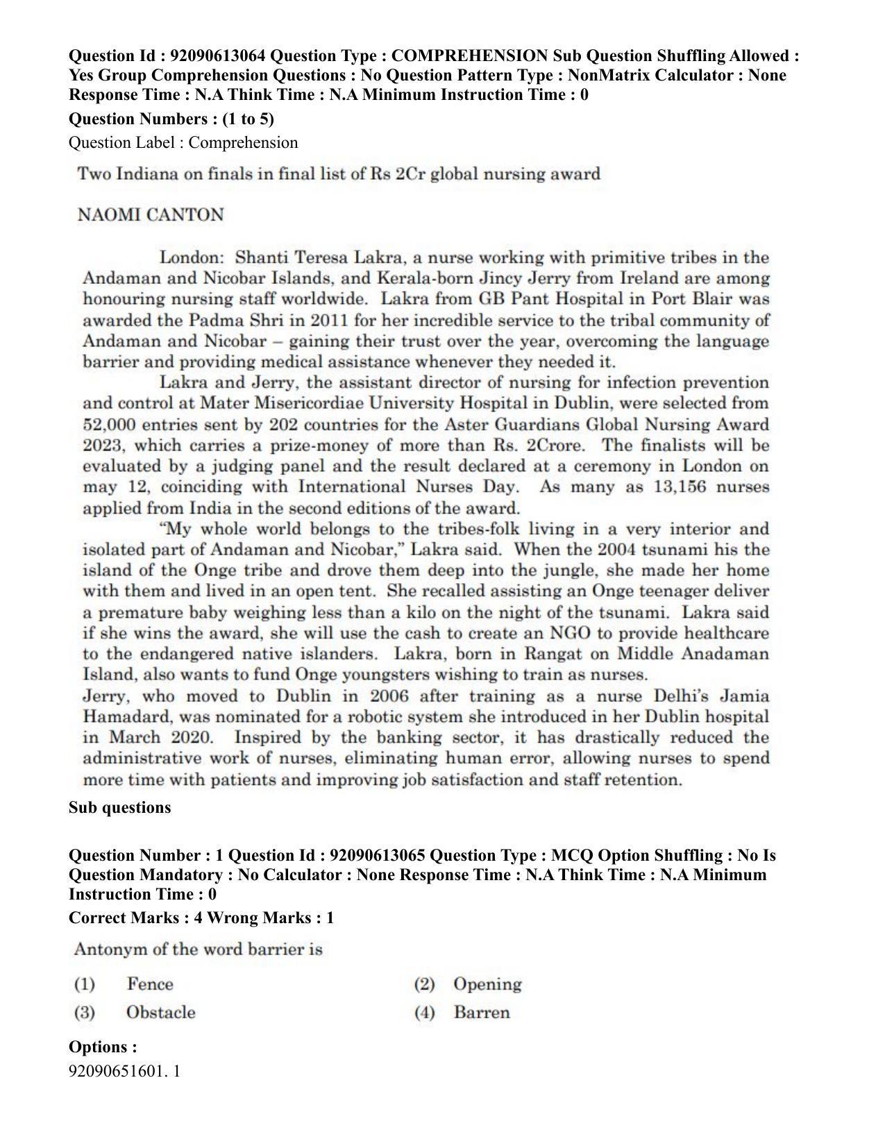 CUET PG 2023: COQP04 – B.Ed. Humanities and Social Sciences(ENG)-Shift 1 (12-06-2023) Question Paper - Page 2