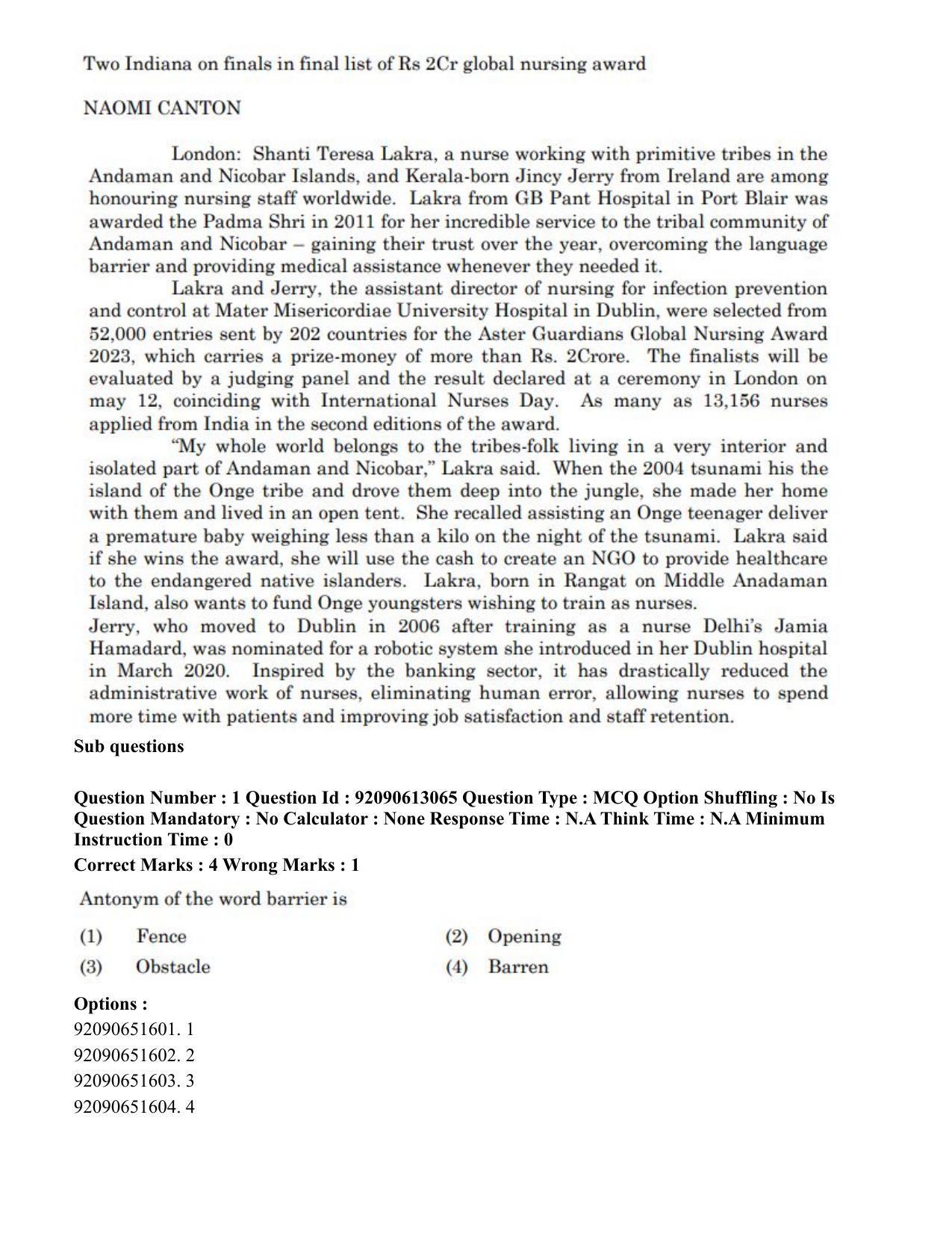 CUET PG 2023: COQP04 – B.Ed. Humanities and Social Sciences(ENG)-Shift 1 (12-06-2023) Question Paper - Page 5