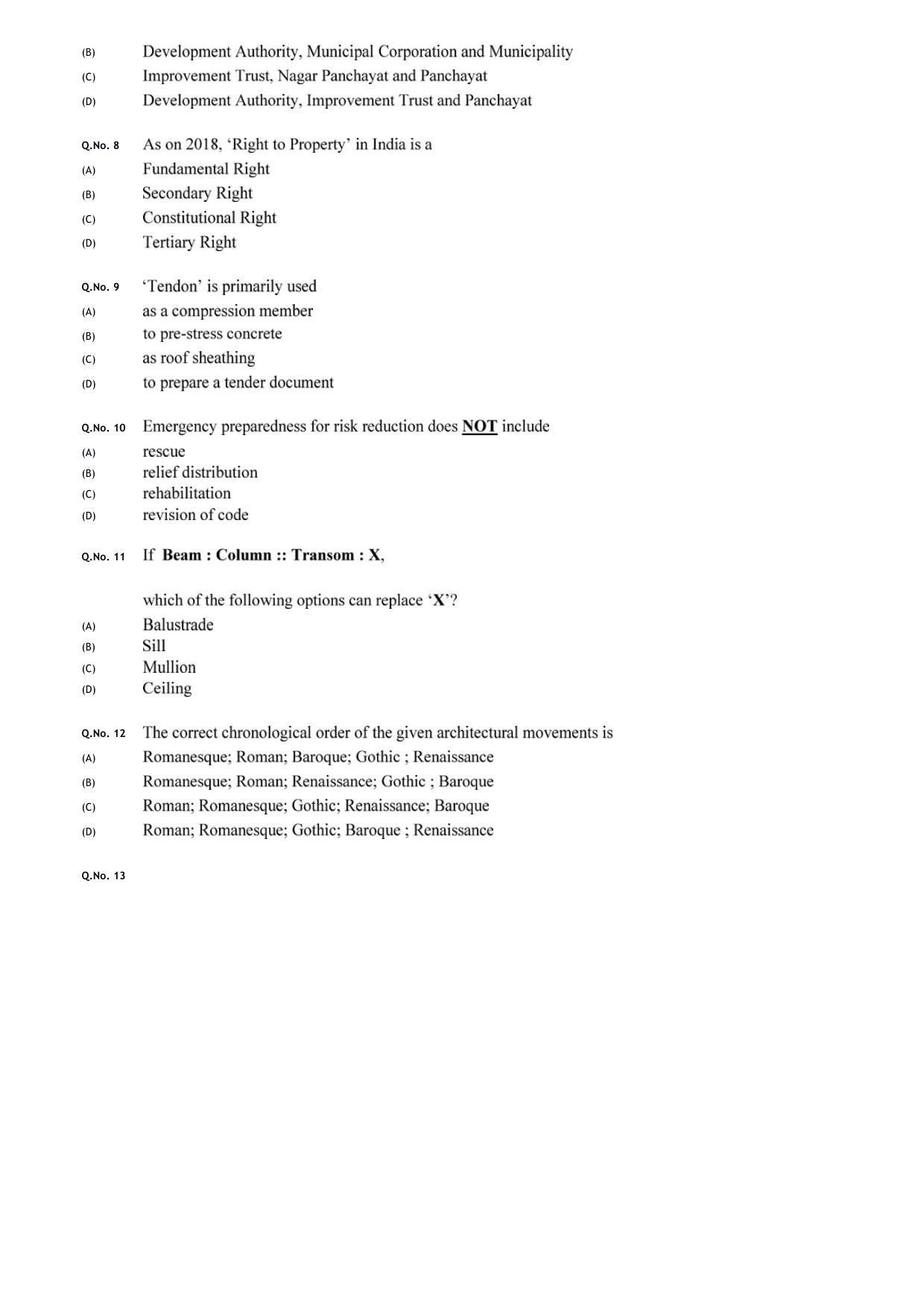 GATE 2020 Architecture and Planning (AR) Question Paper - Page 5