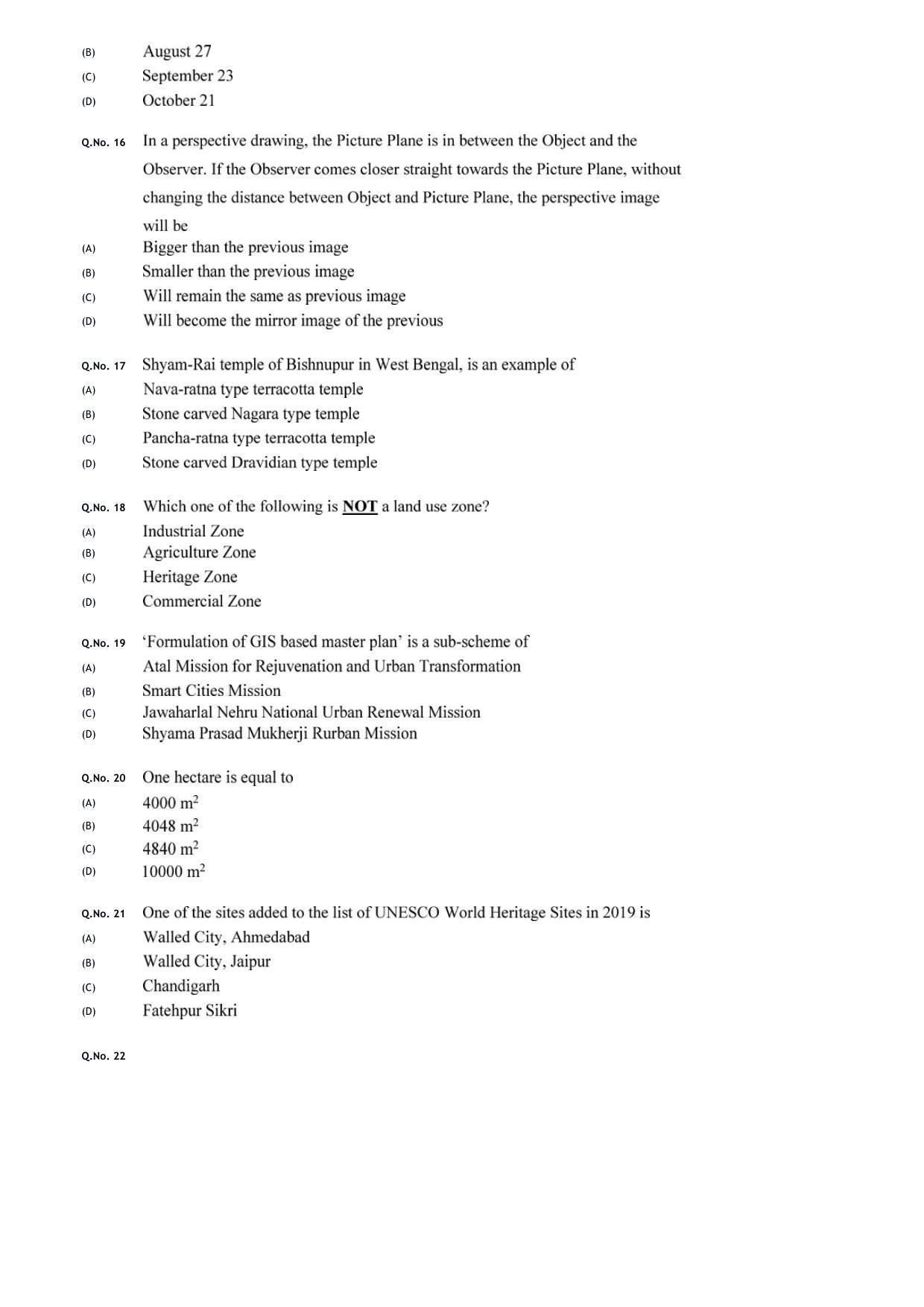 GATE 2020 Architecture and Planning (AR) Question Paper - Page 7