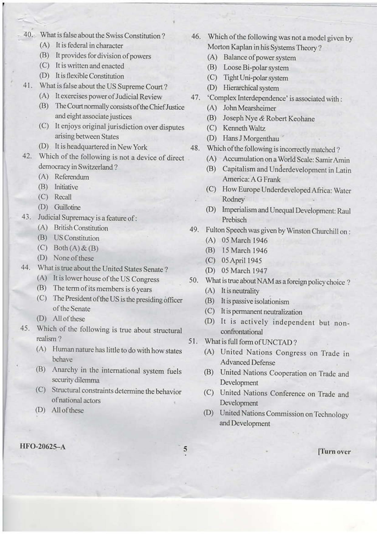 KUET 2024 M.A. Political Science Question Paper - Page 34