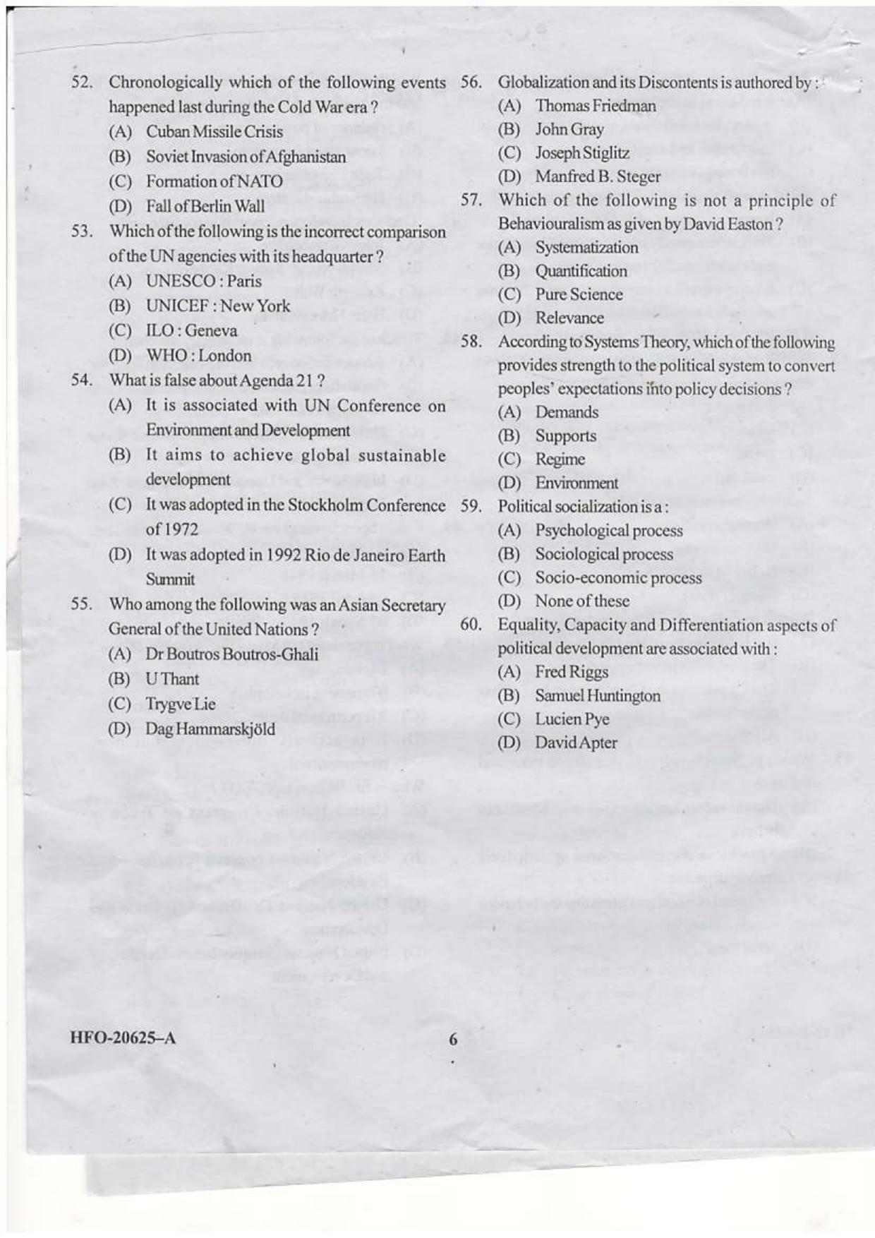 KUET 2024 M.A. Political Science Question Paper - Page 35
