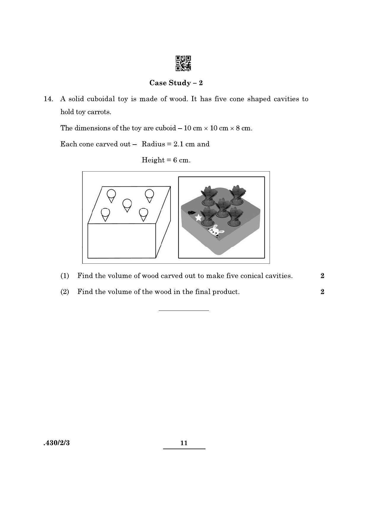 CBSE Class 10 Maths Basic (430/2/3 - SET 3) 2022 Question Paper - Page 11