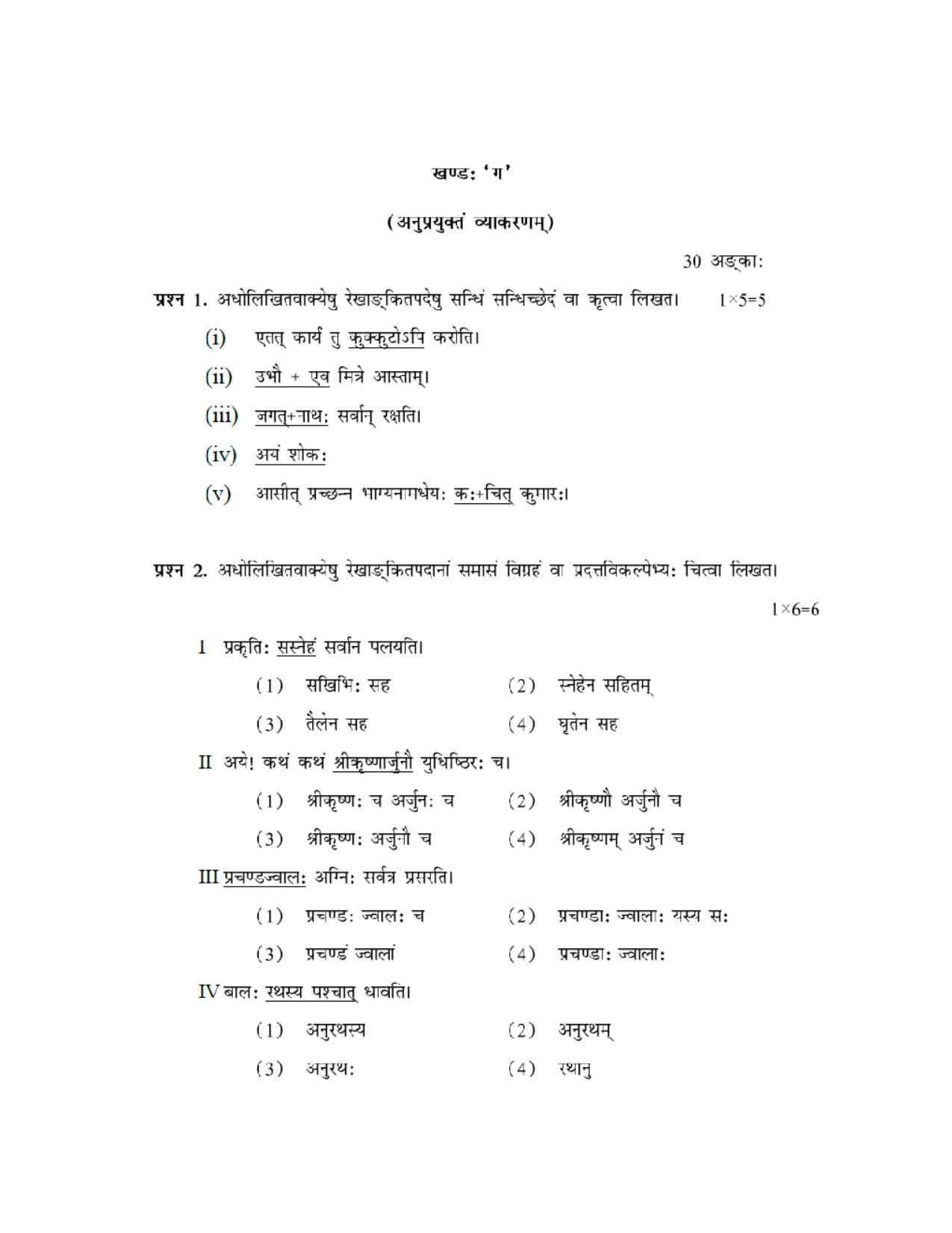 CBSE Worksheets for Class 10 Sanskrit Assignment 10 - Page 3
