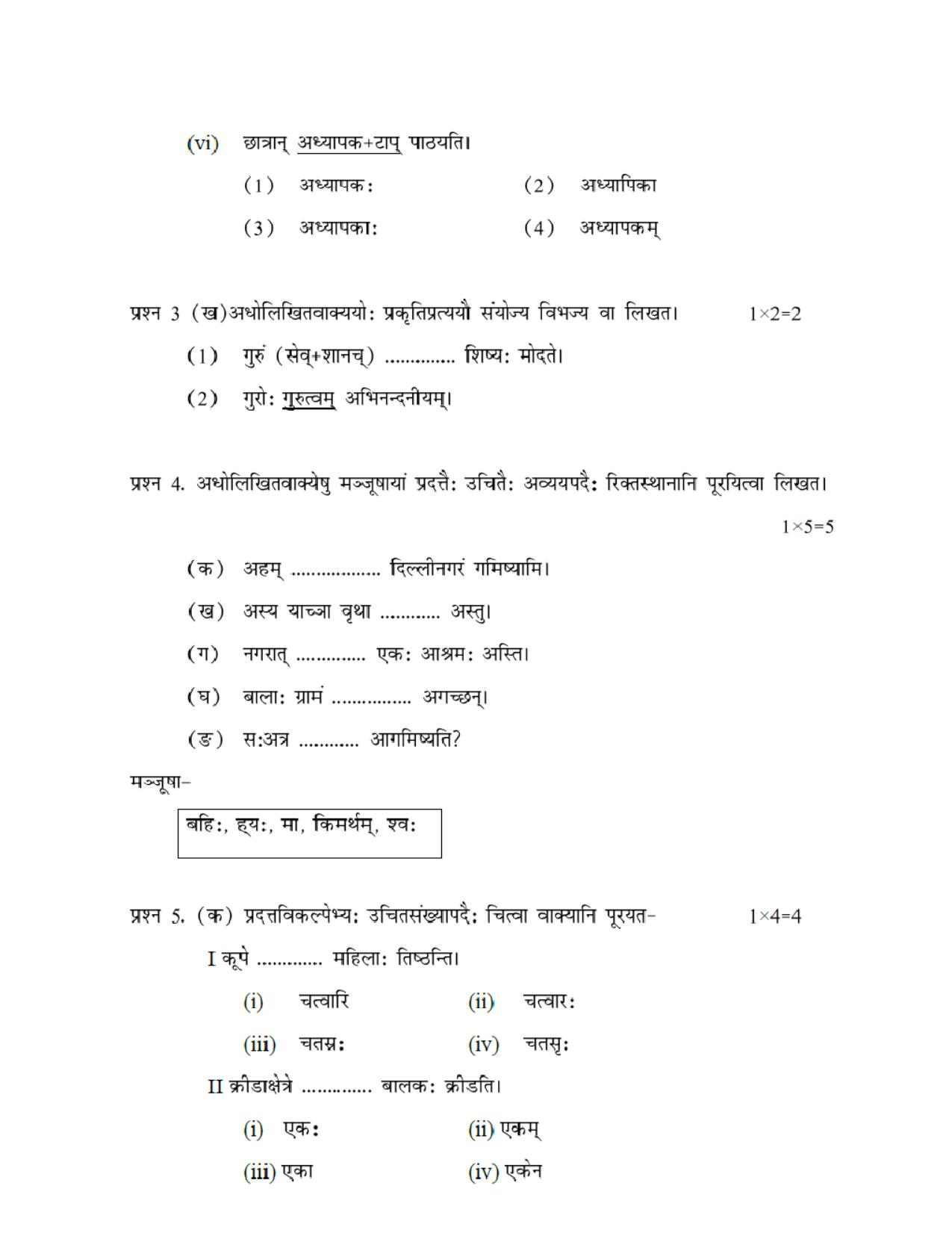 CBSE Worksheets for Class 10 Sanskrit Assignment 10 - Page 5