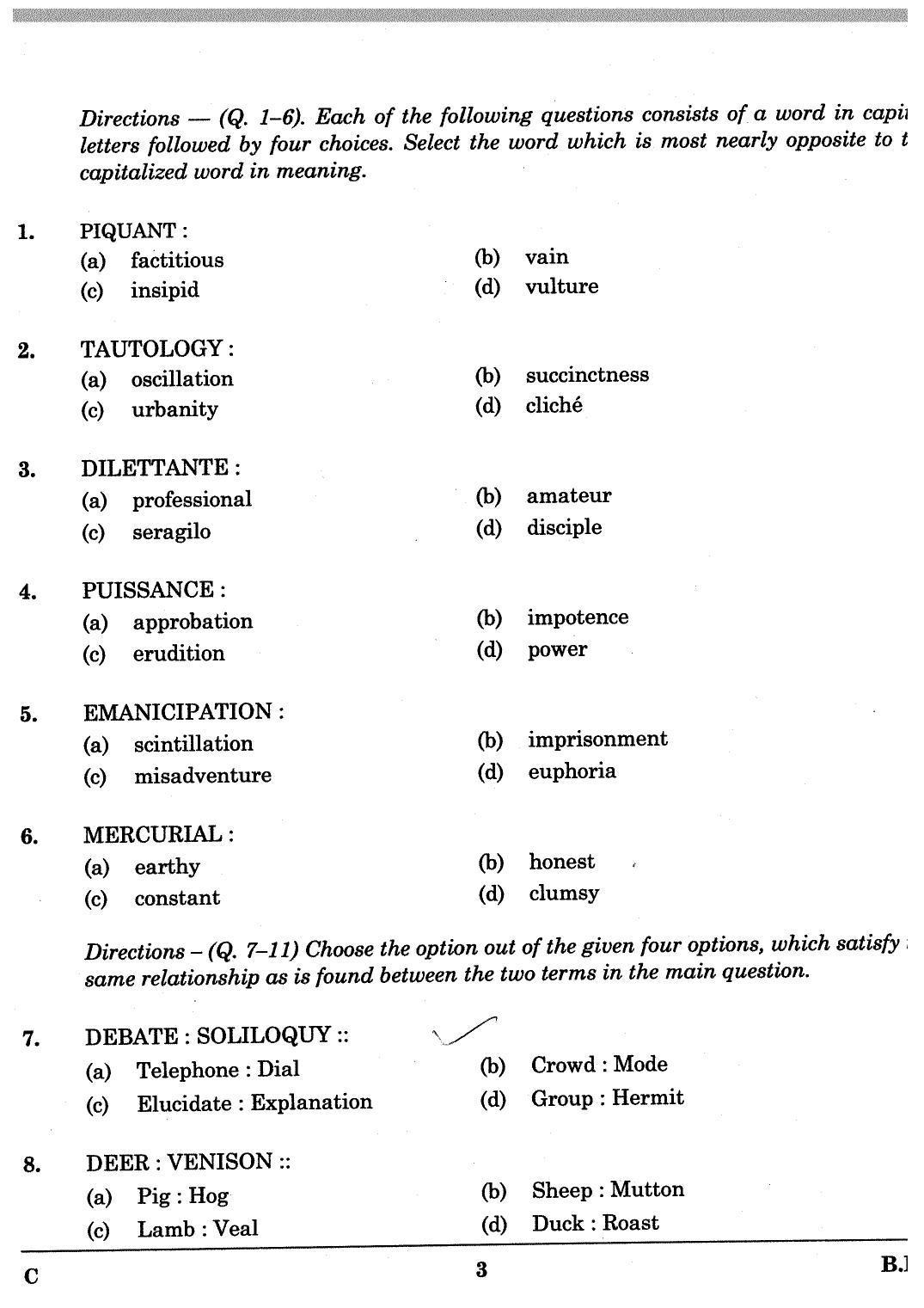  JKBOPEE B.Ed 2009 Question Paper - Page 3