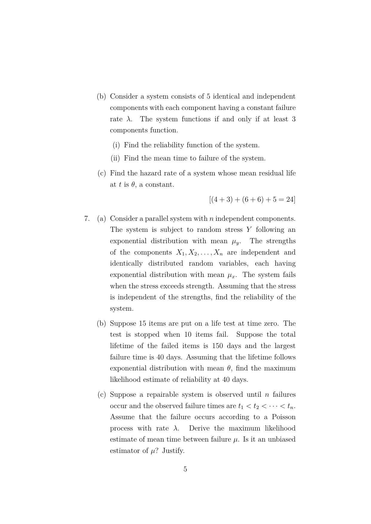 ISI Admission Test JRF in Quality, Reliability and Operations Research QRB 2022 Sample Paper - Page 5