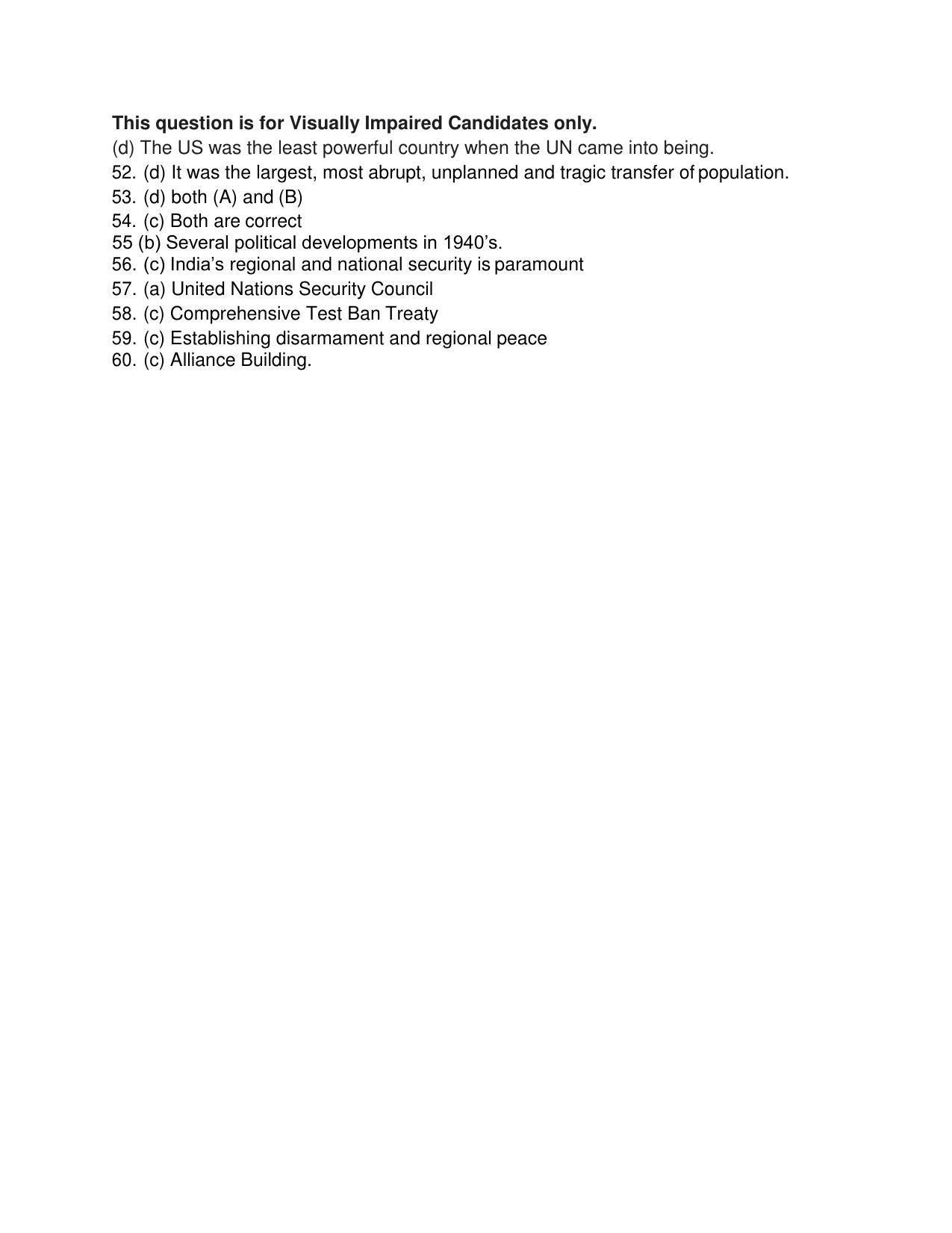 CBSE Class 12th Political Science Sample Question Paper Answer Key 2021-22 - Page 3