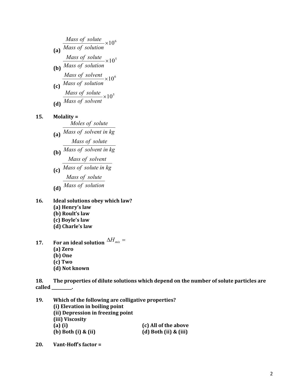 CHSE Odisha Class 12 CHEMISTRY (1ST PHASE) Question Bank - Page 2