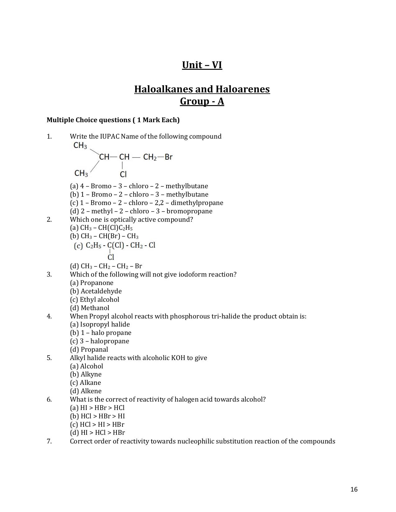 CHSE Odisha Class 12 CHEMISTRY (1ST PHASE) Question Bank - Page 16