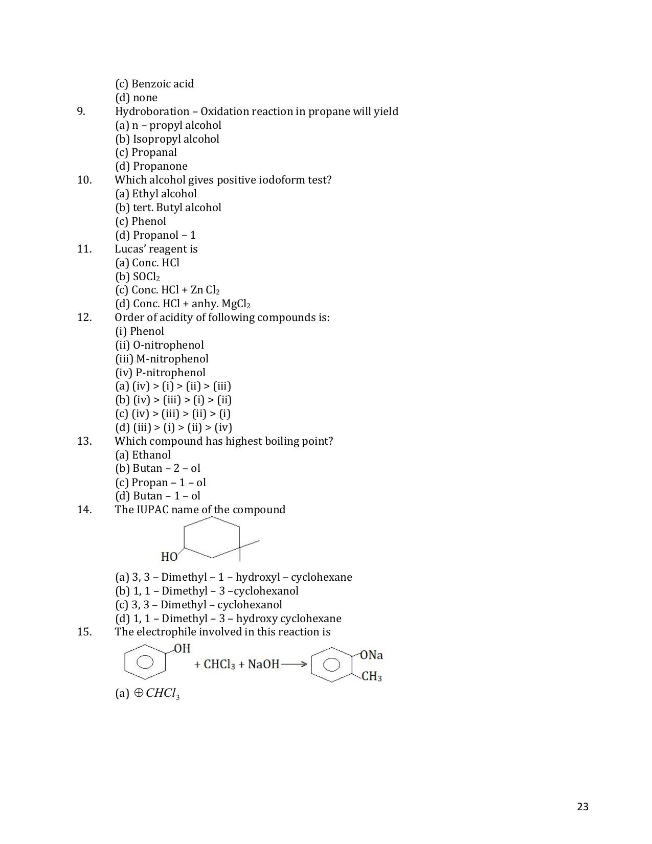 CHSE Odisha Class 12 CHEMISTRY (1ST PHASE) Question Bank - Page 23