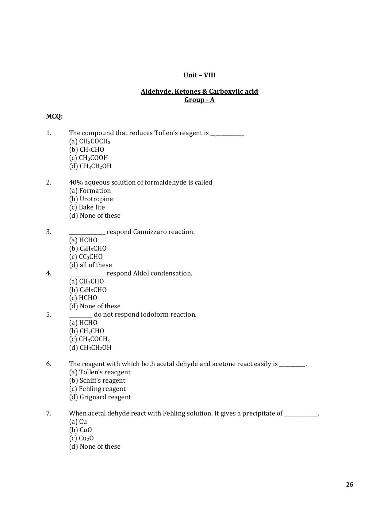 CHSE Odisha Class 12 CHEMISTRY (1ST PHASE) Question Bank - Page 26