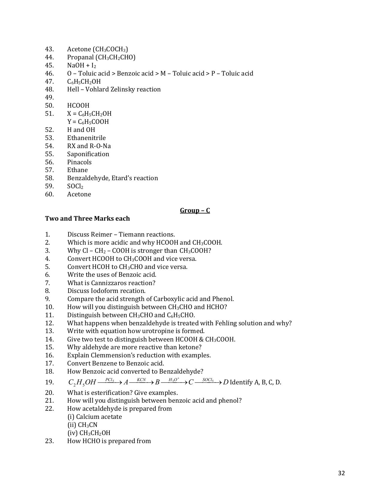 CHSE Odisha Class 12 CHEMISTRY (1ST PHASE) Question Bank - Page 32
