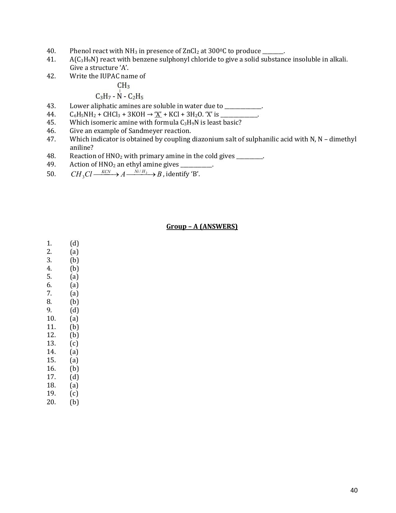 CHSE Odisha Class 12 CHEMISTRY (1ST PHASE) Question Bank - Page 40