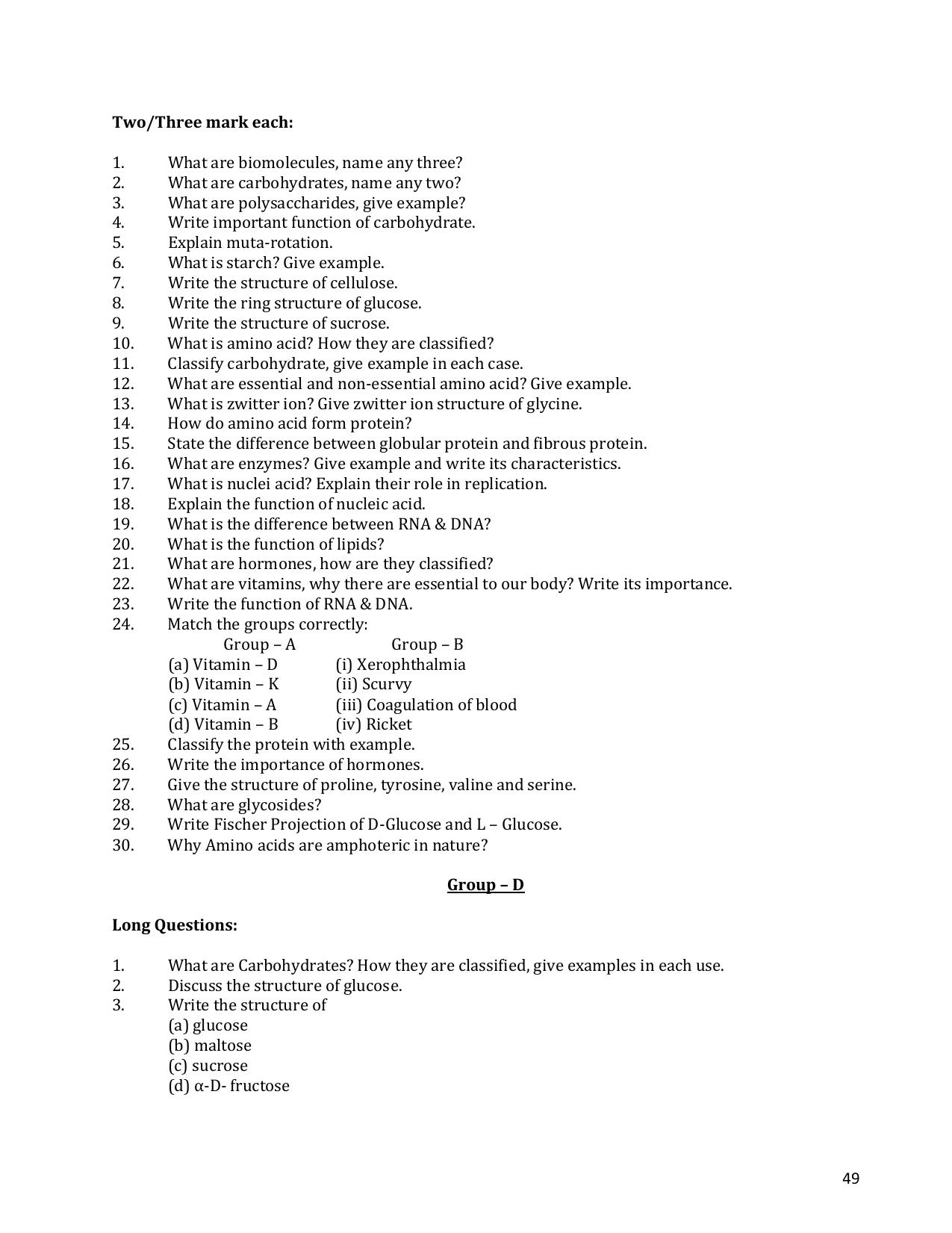 CHSE Odisha Class 12 CHEMISTRY (1ST PHASE) Question Bank - Page 49