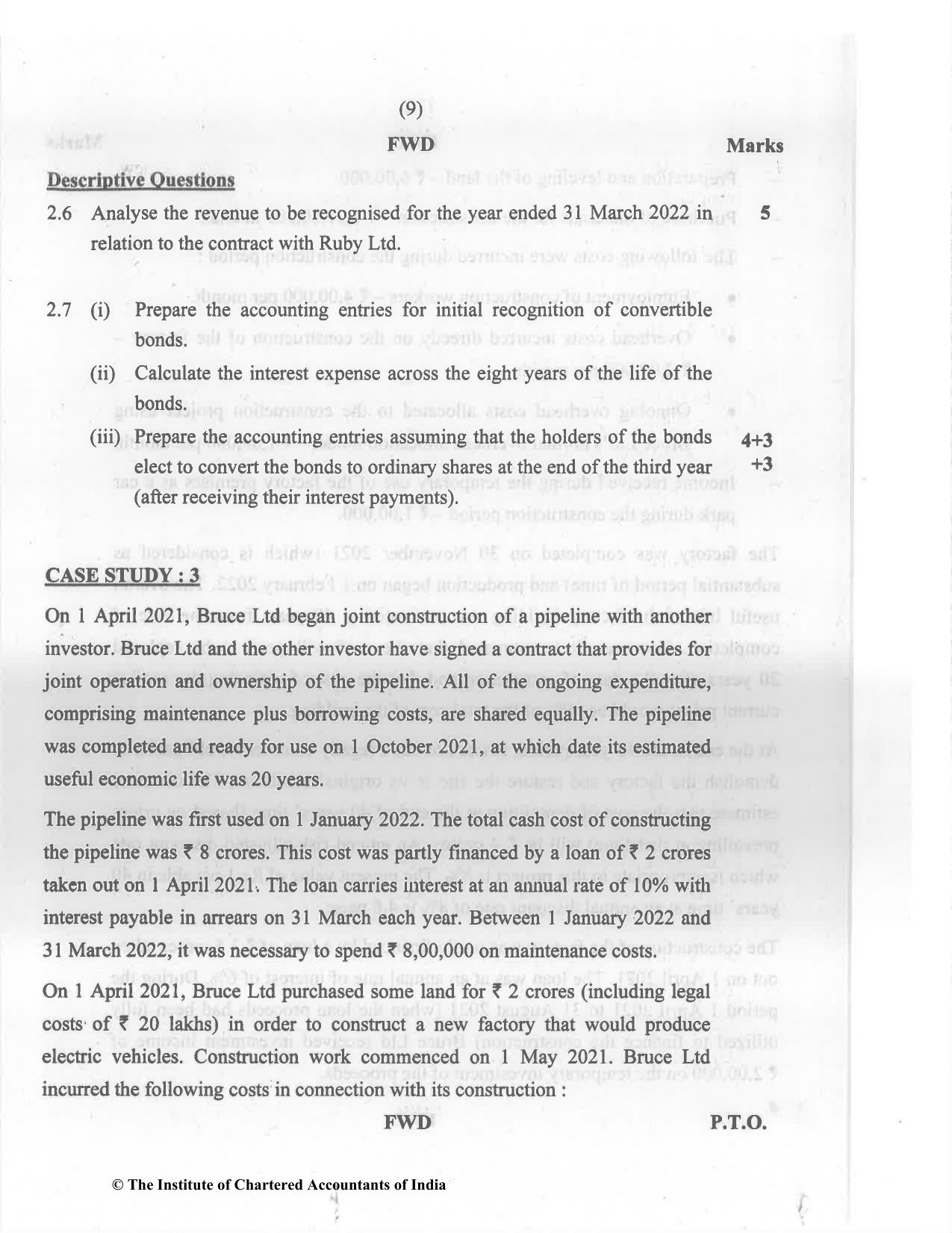 CA Final Nov 2022 Question Paper - Paper 6E – Global Financial Reporting Standards - Page 9