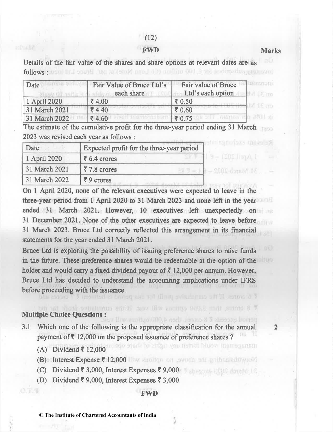 CA Final Nov 2022 Question Paper - Paper 6E – Global Financial Reporting Standards - Page 12