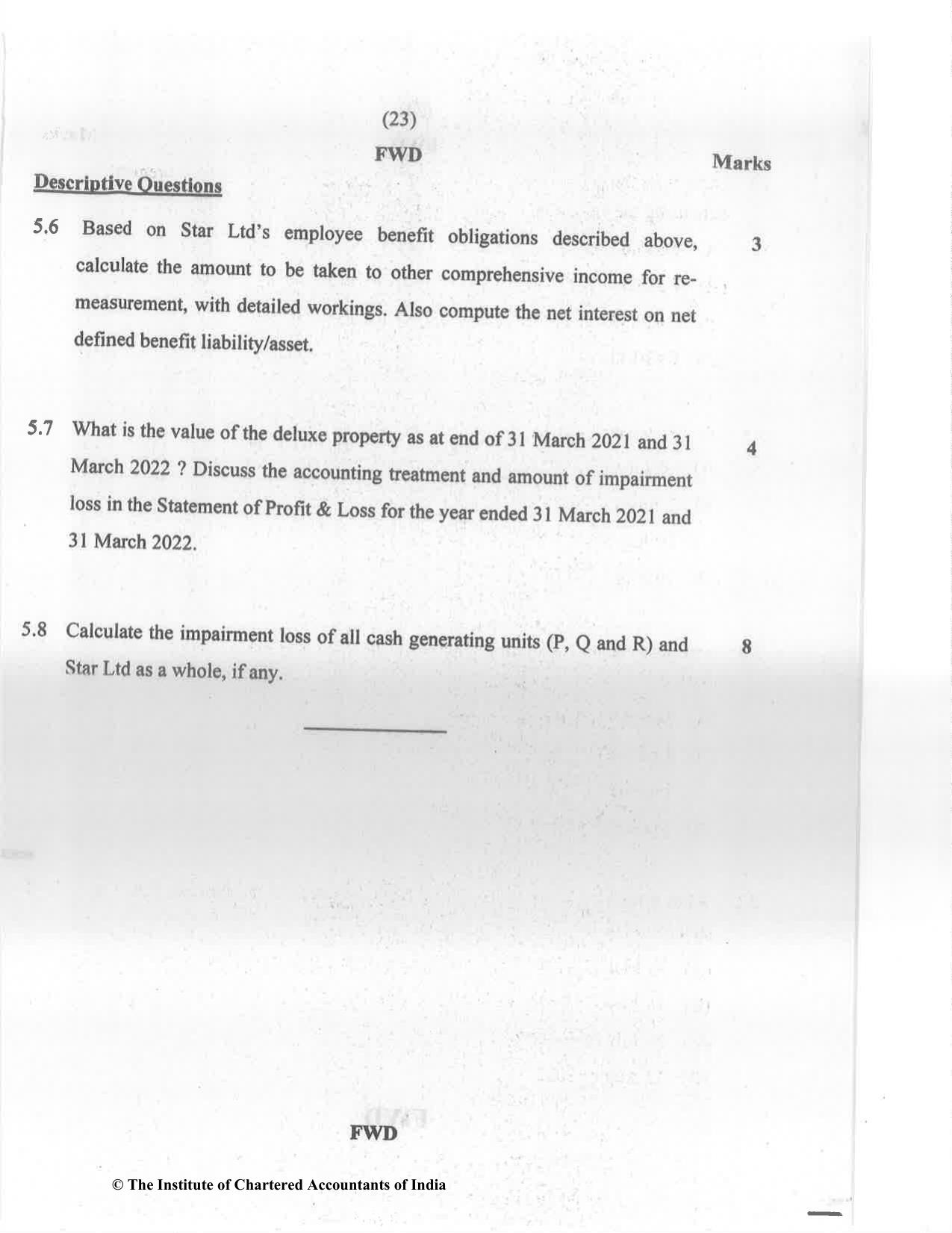 CA Final Nov 2022 Question Paper - Paper 6E – Global Financial Reporting Standards - Page 23