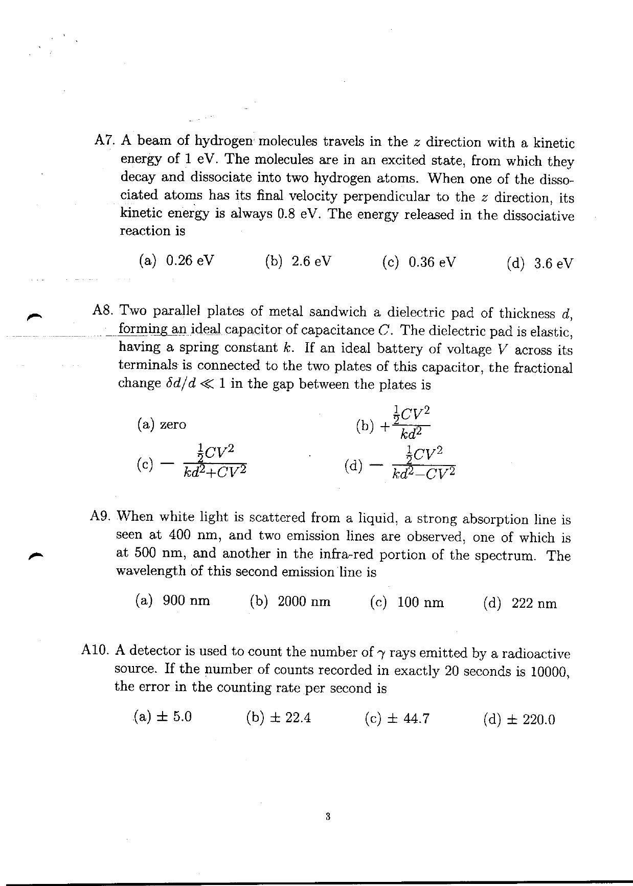 TIFR GS 2010 Physics Question Paper - Page 5