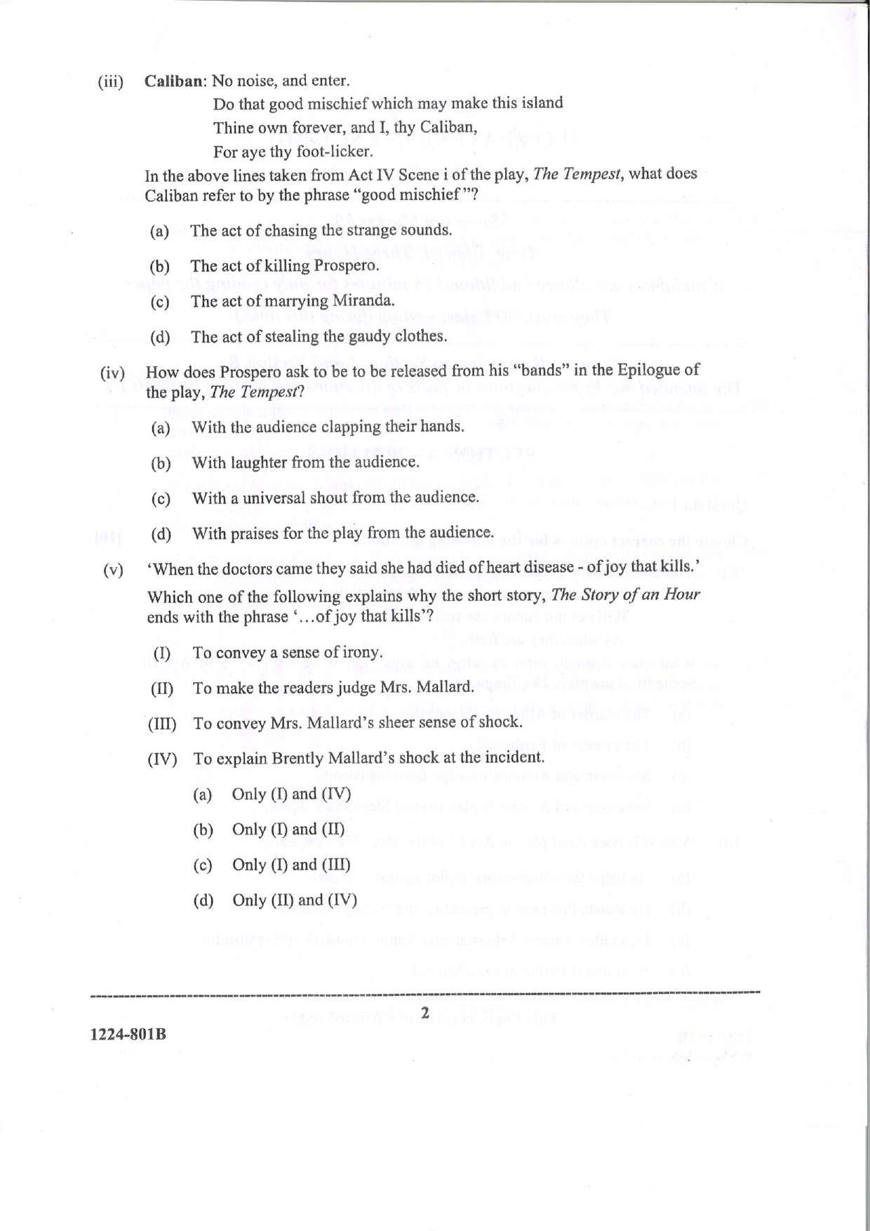 ISC Class 12 English Literature 2024 Question Paper - Page 2