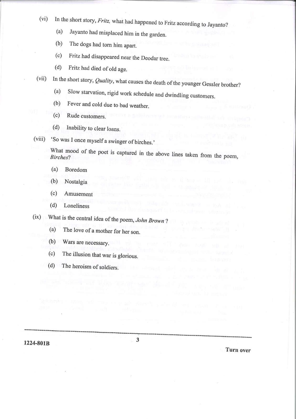 ISC Class 12 English Literature 2024 Question Paper - Page 3