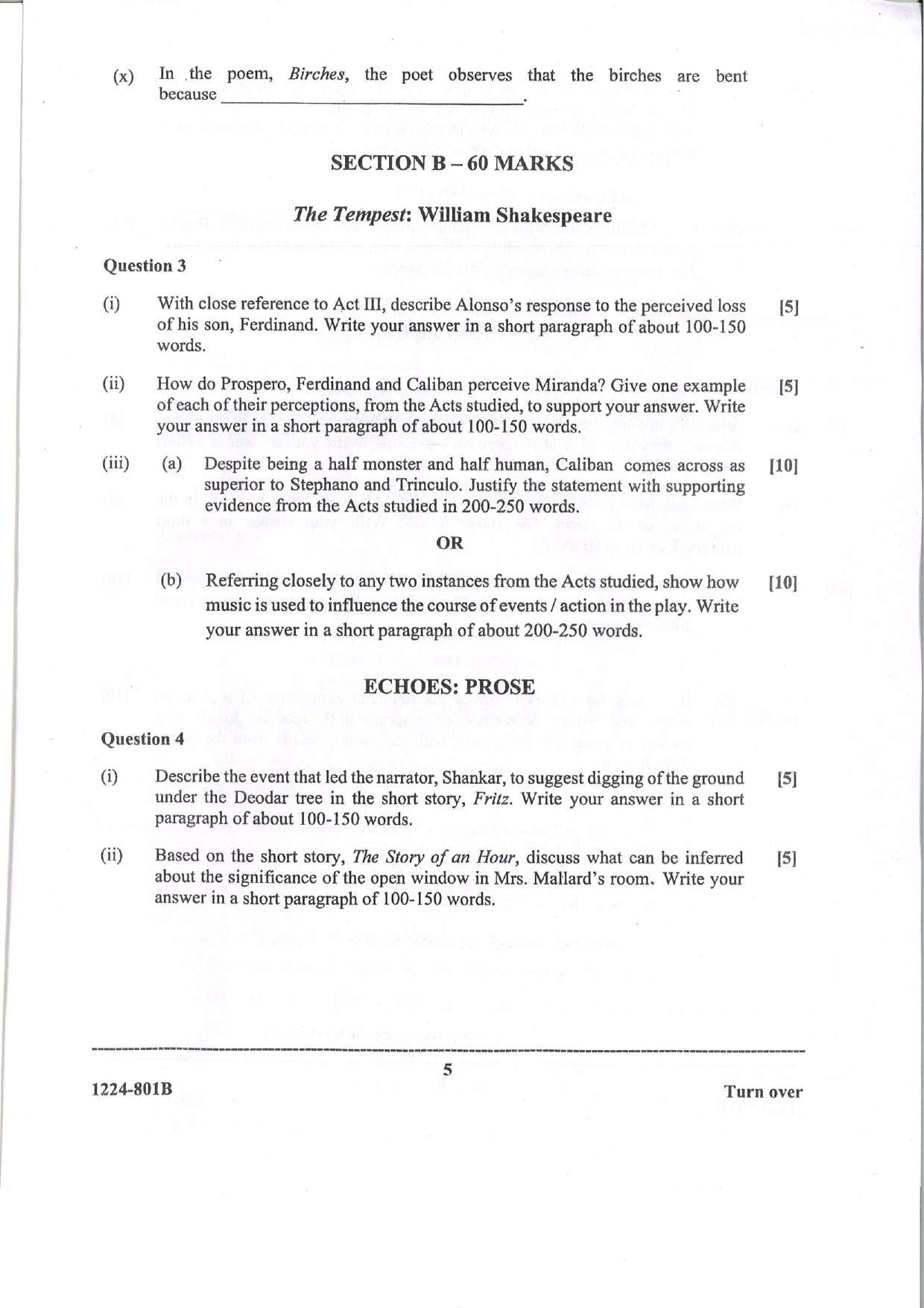 ISC Class 12 English Literature 2024 Question Paper - Page 5